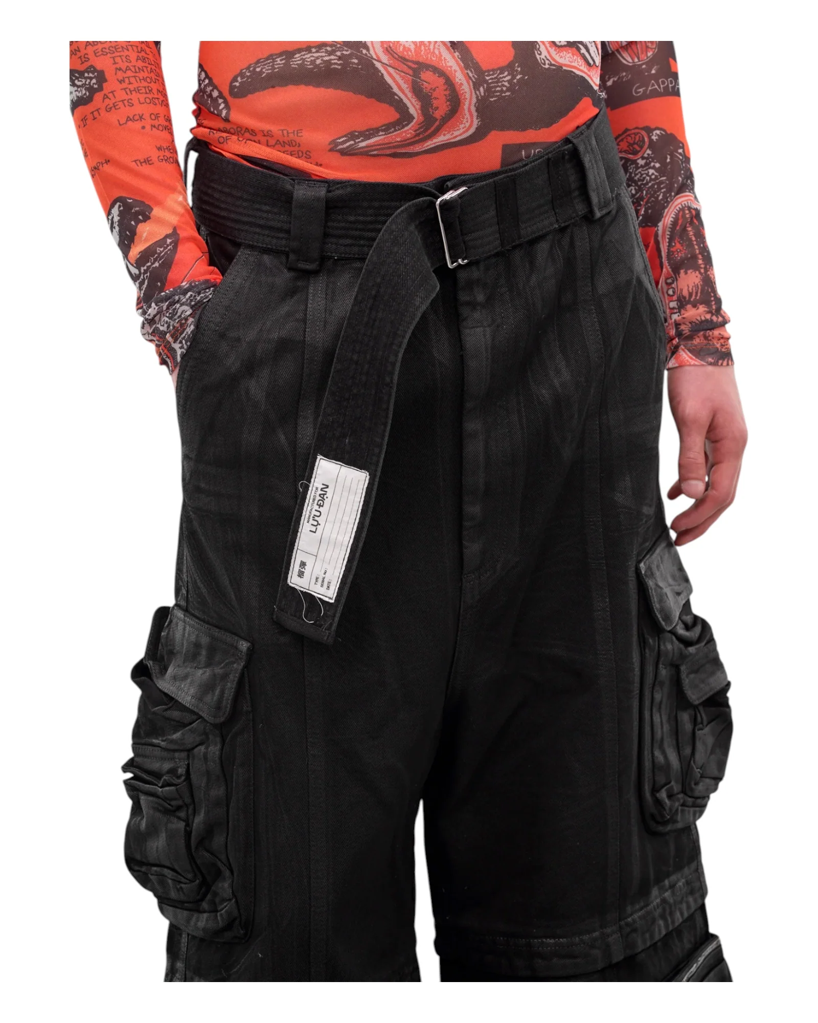 Luu Dan Cargo Jeans Coated Black - Image 5