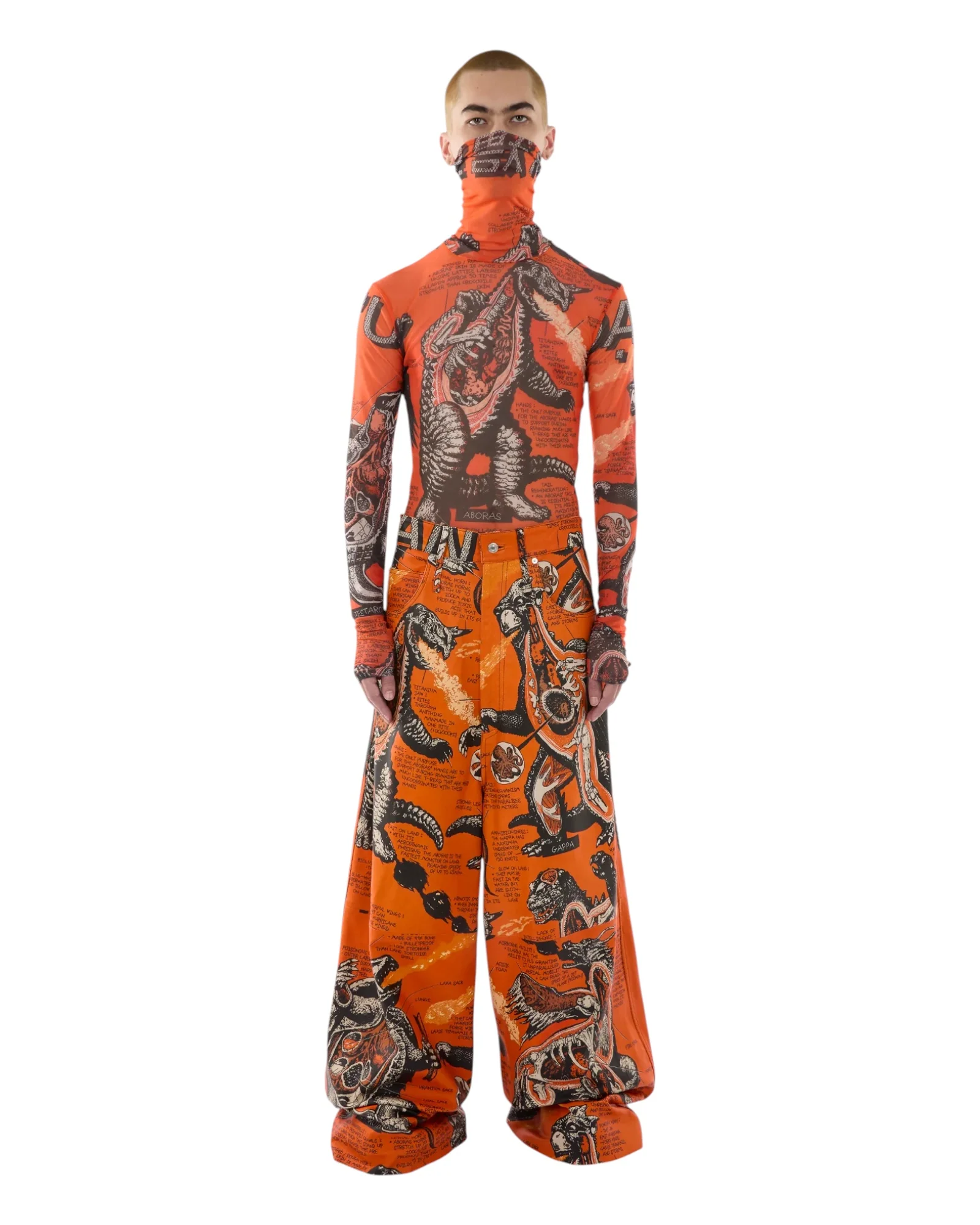 Luu Dan Masked Mesh Top Monsters / Kumquat - Image 4
