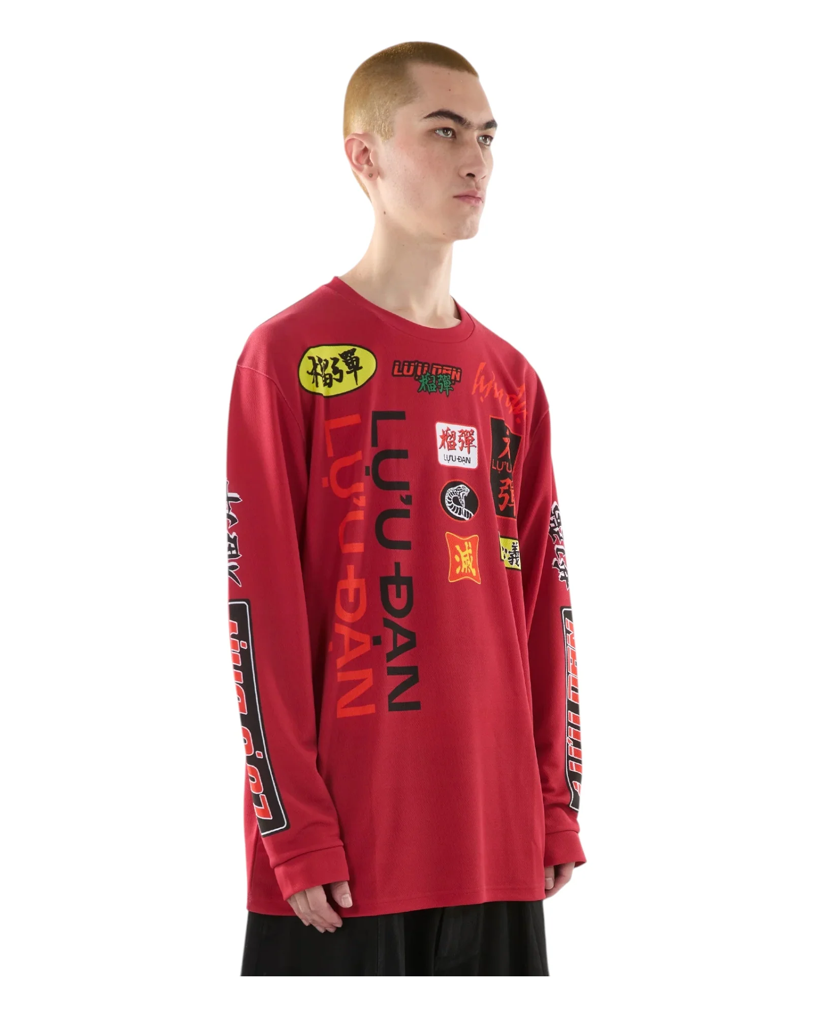 Luu Dan Oversized Long Sleeve Tee Motocross / Blood Red - Image 2
