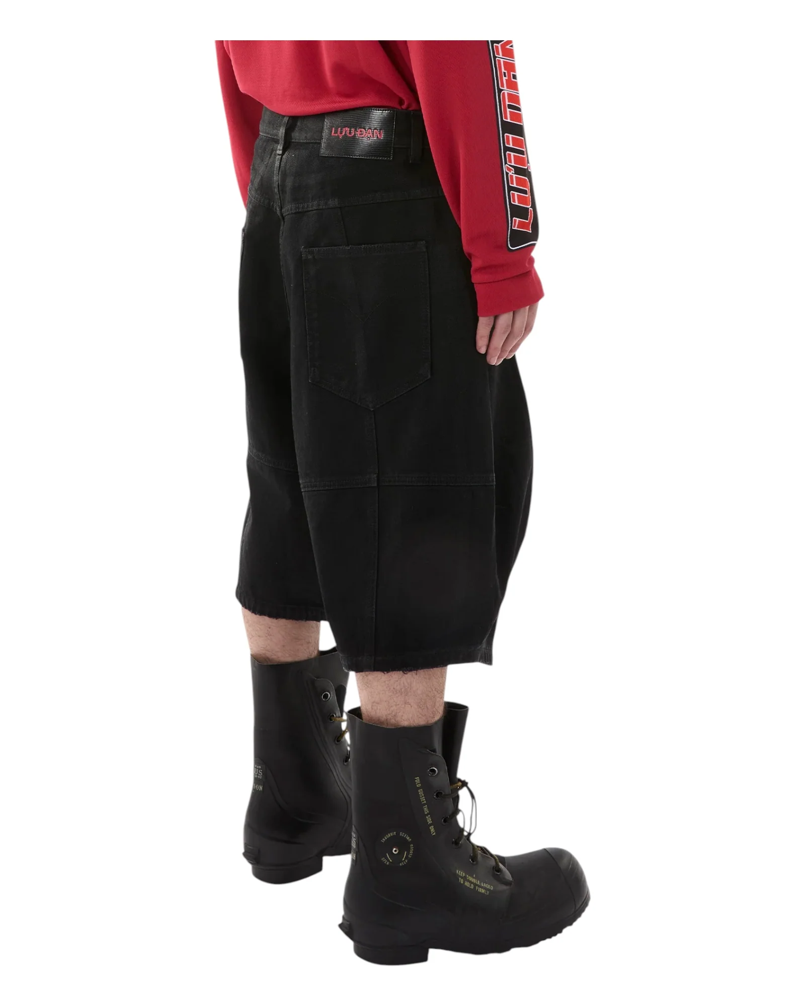 Luu Dan Puffa Shorts Coated Black - Image 3