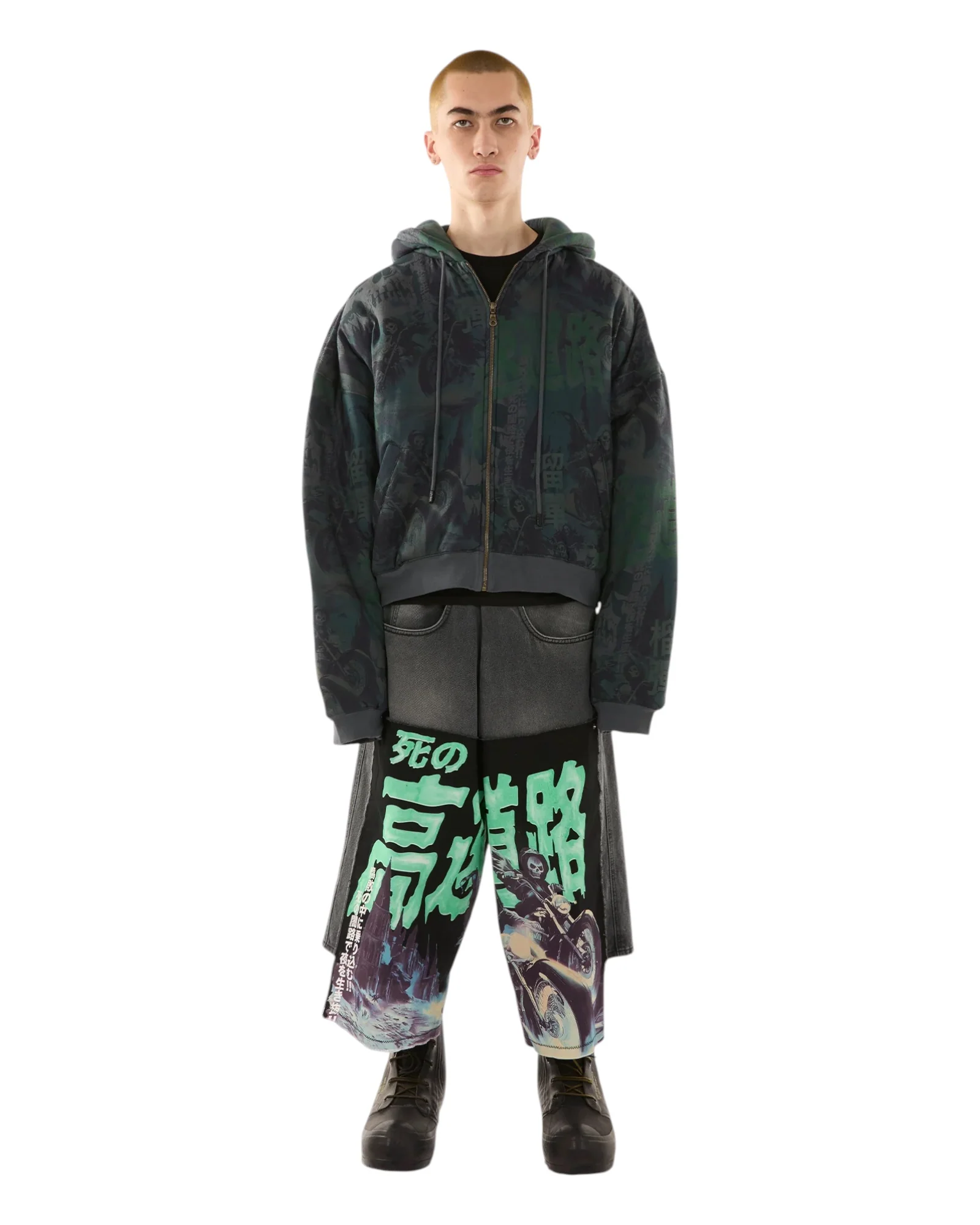 Luu Dan Wadded Hoodie Scenic Ghost Riders/Dark Smoke - Image 4