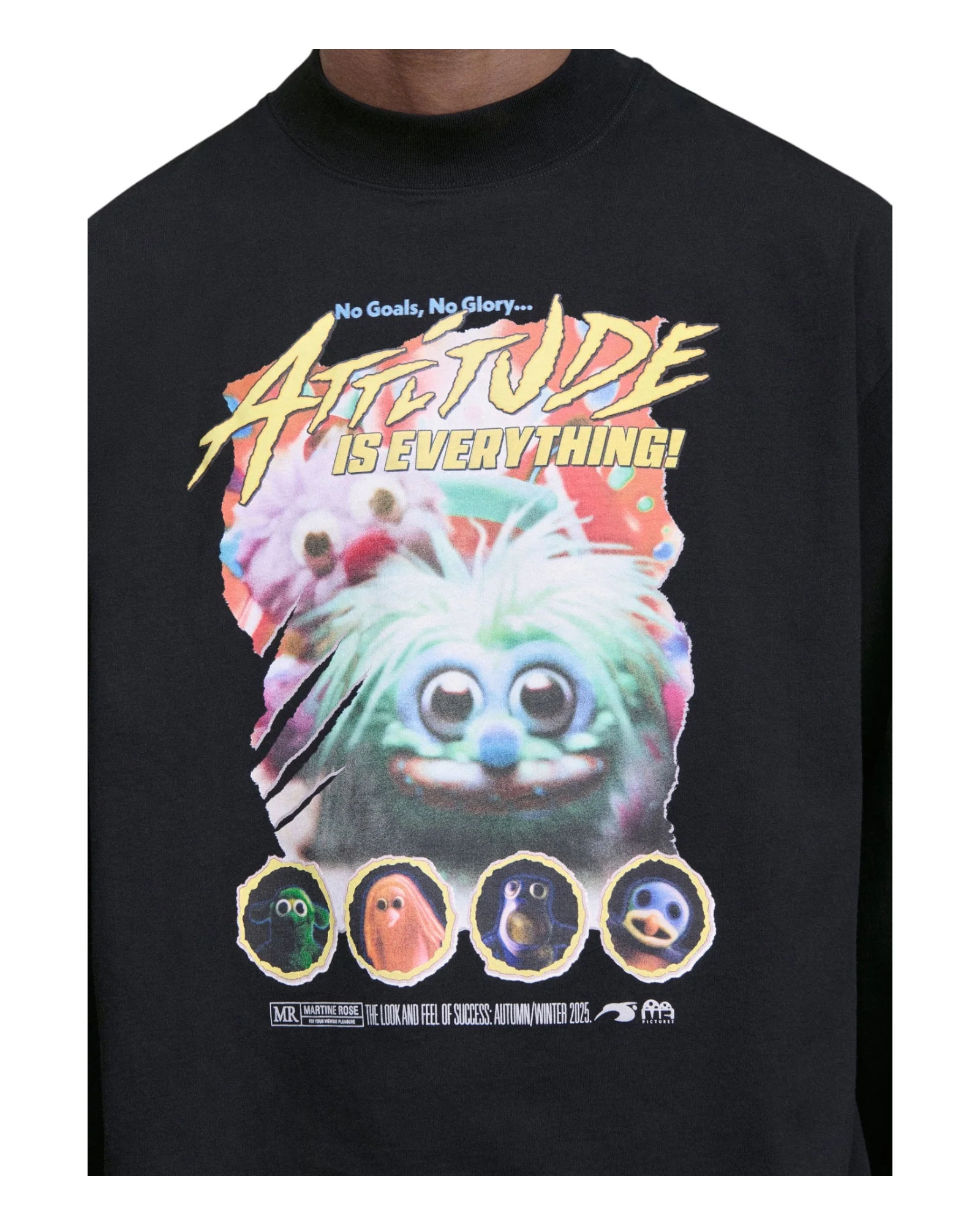 Martine Rose Funnel Neck L/S T-shirt Black Fuzzies 2 - Image 3