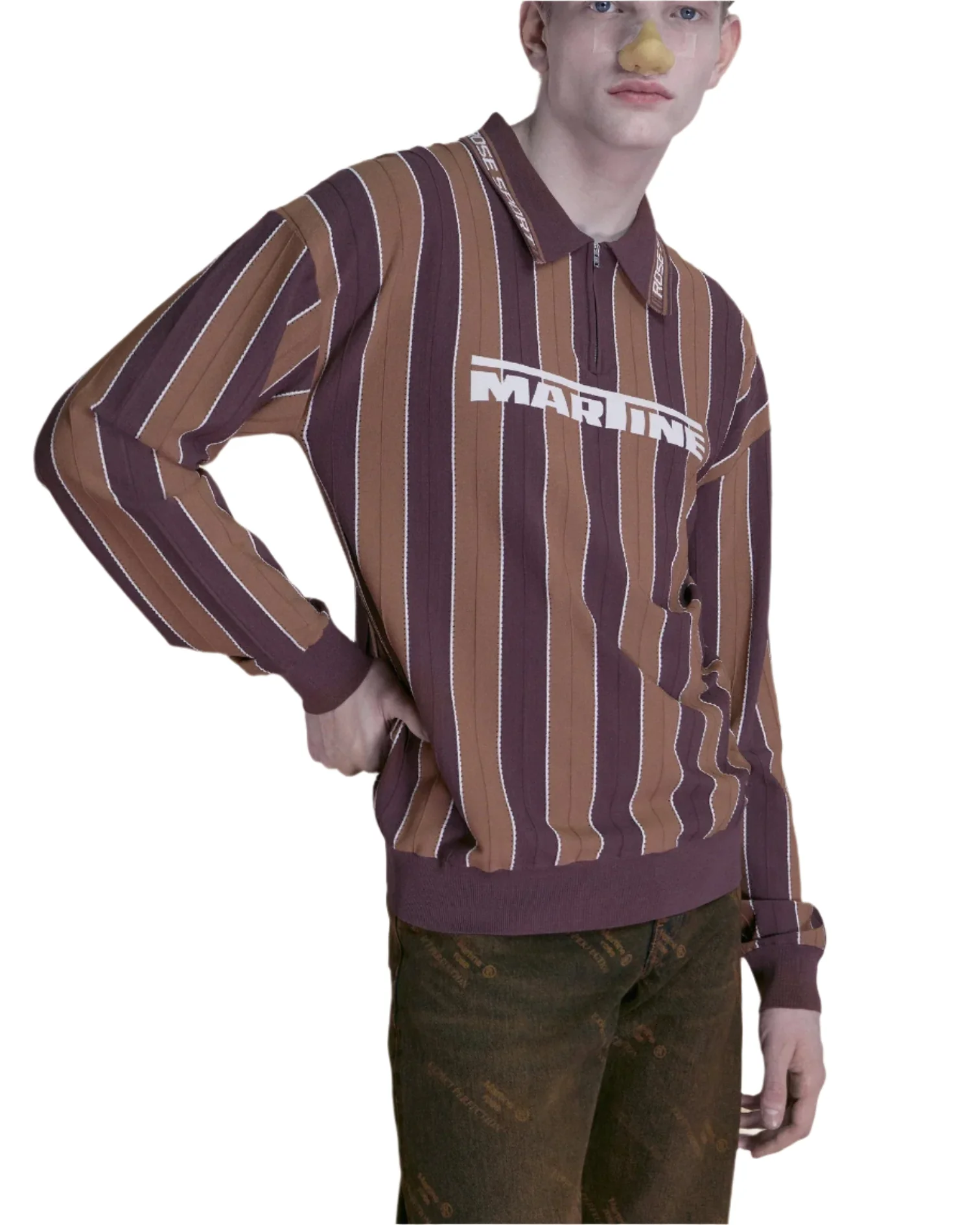 Martine Rose Logo Polo Brown - Image 3