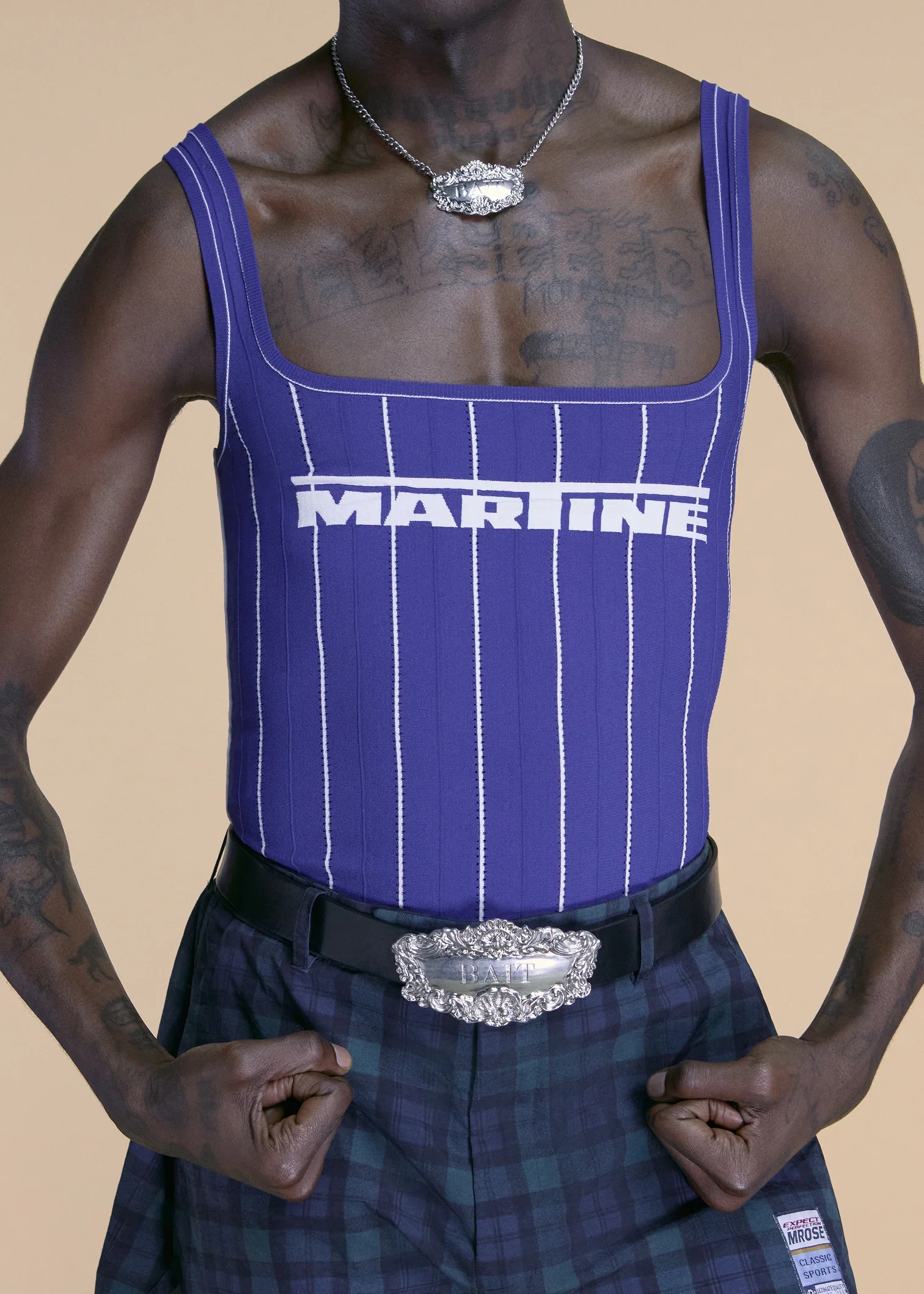 Martine Rose Logo Vest Blue - Image 3