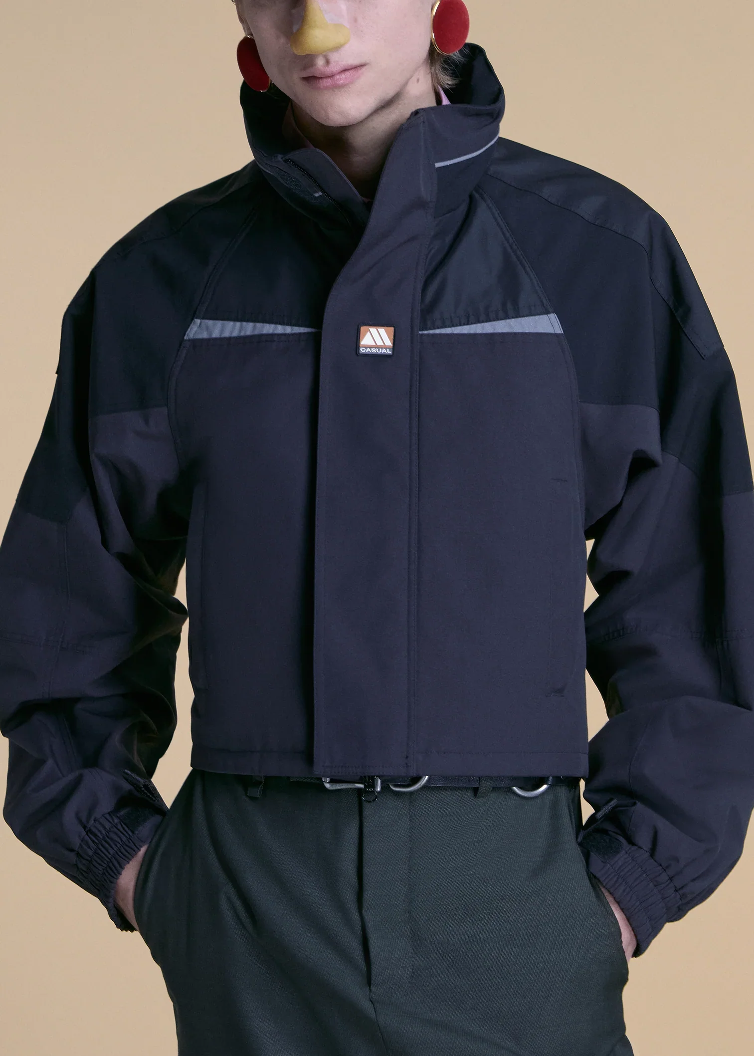 Martine Rose Shrunken Sports Jacket Black Grey - Image 3