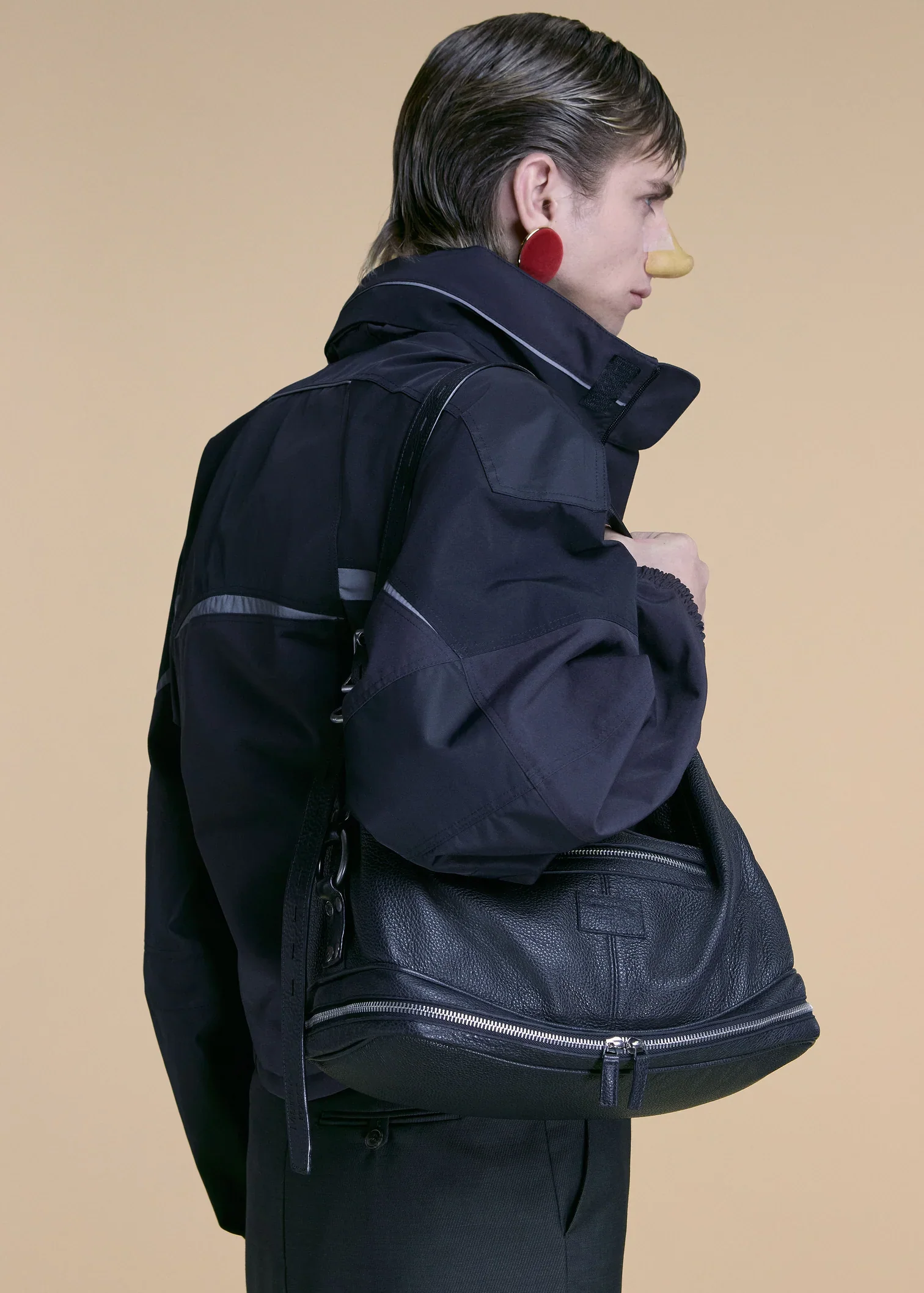 Martine Rose Shrunken Sports Jacket Black Grey - Image 4