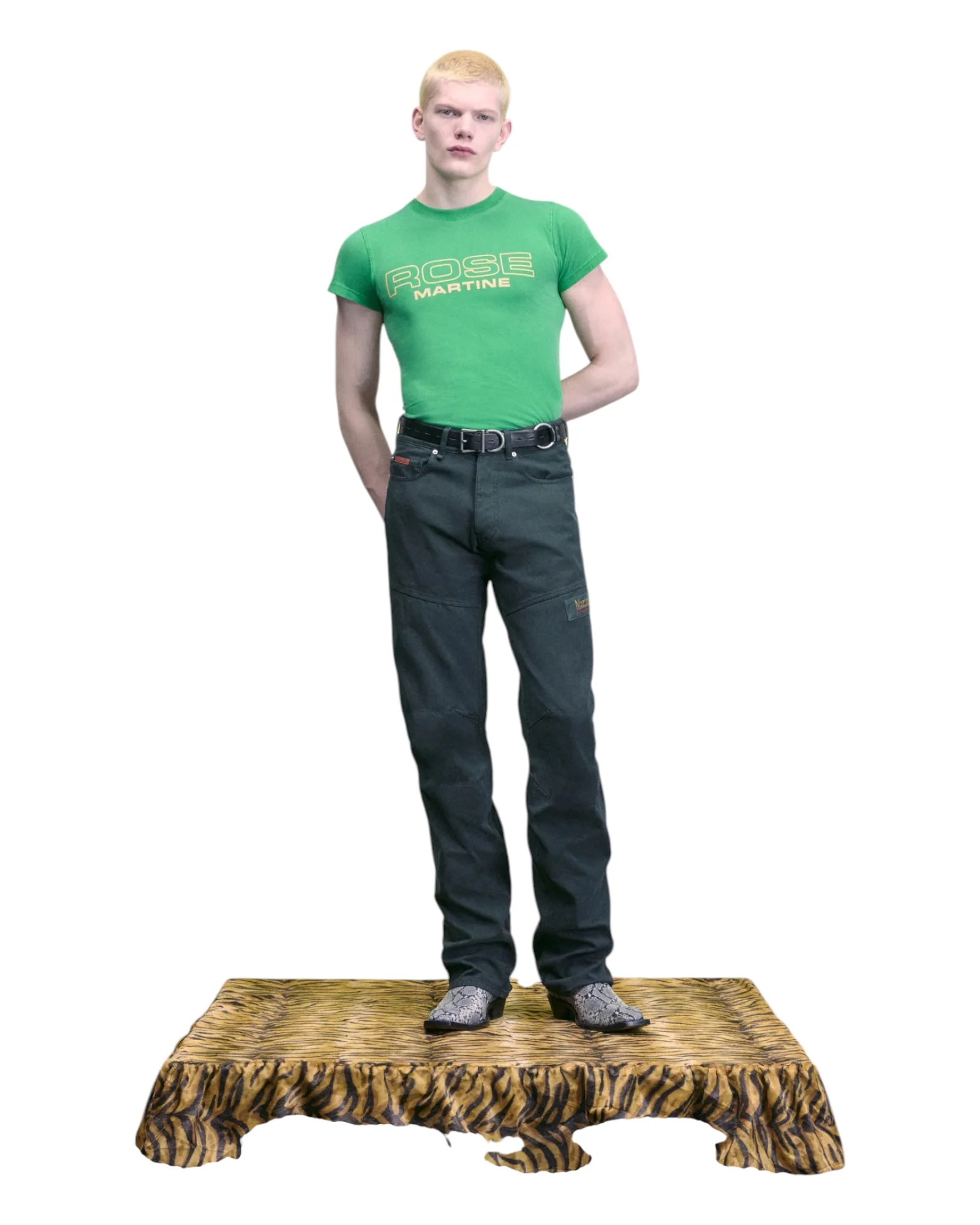 Martine Rose Shrunken T-shirt Green Rose Martine - Image 5