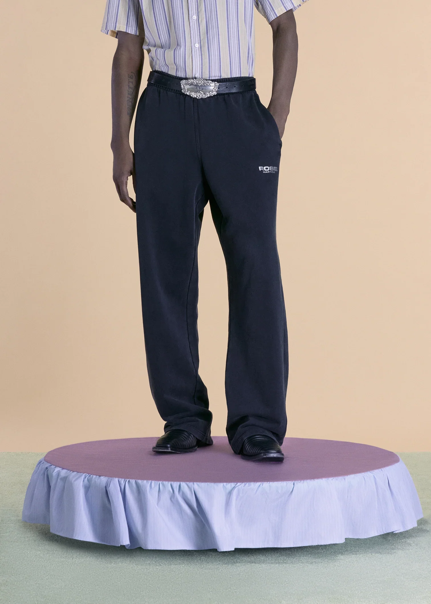 Martine Rose Wide Legged Sweatpants Black - Image 4