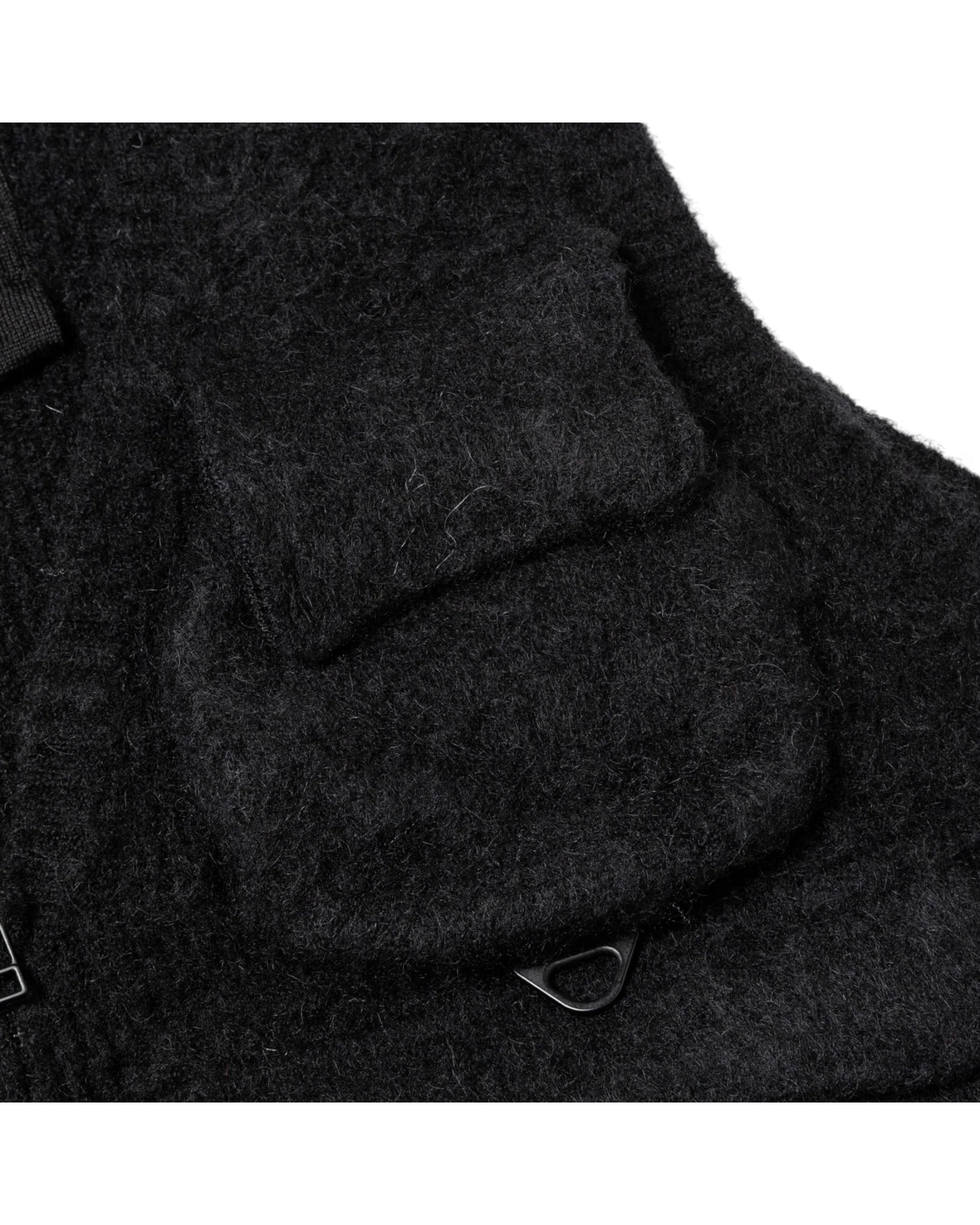 Meanswhile Mohair Knit Luggage Vest Black - Image 4