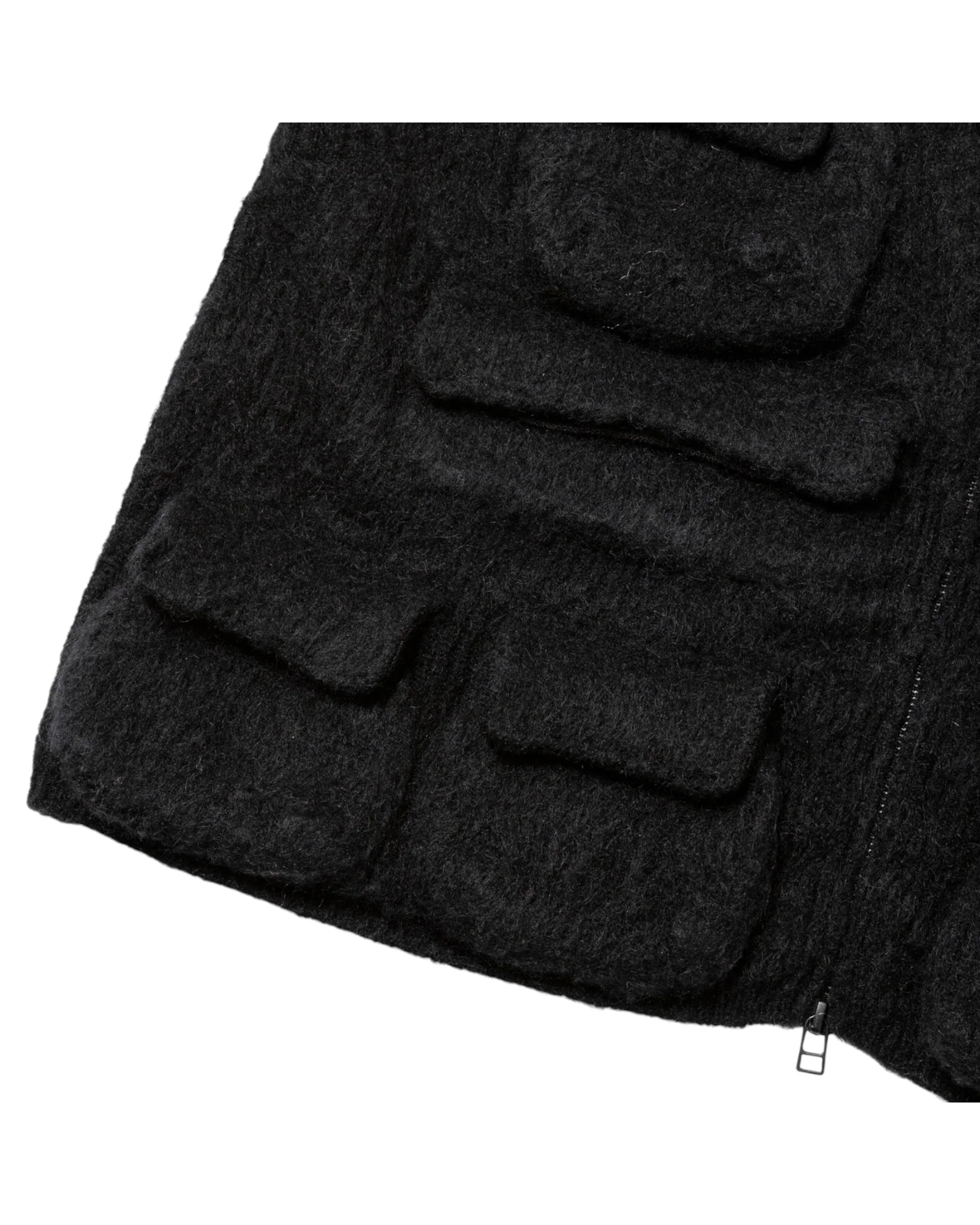 Meanswhile Mohair Knit Luggage Vest Black - Image 6