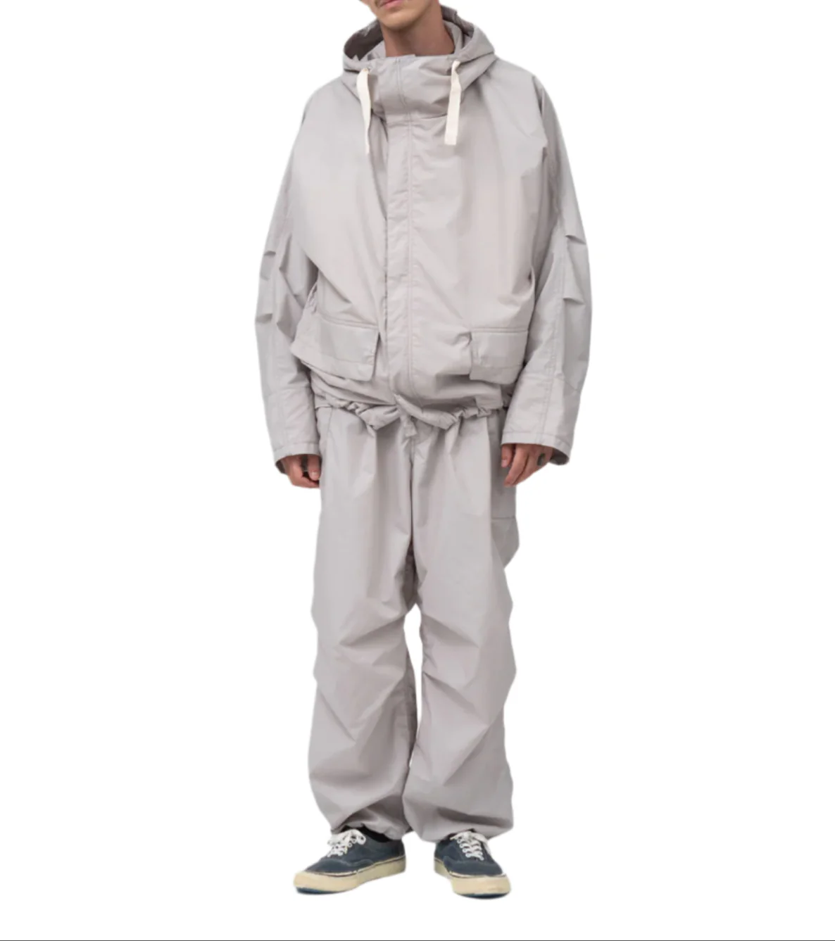 Nanamica Hooded Deck Jacket Grey Beige - Image 3