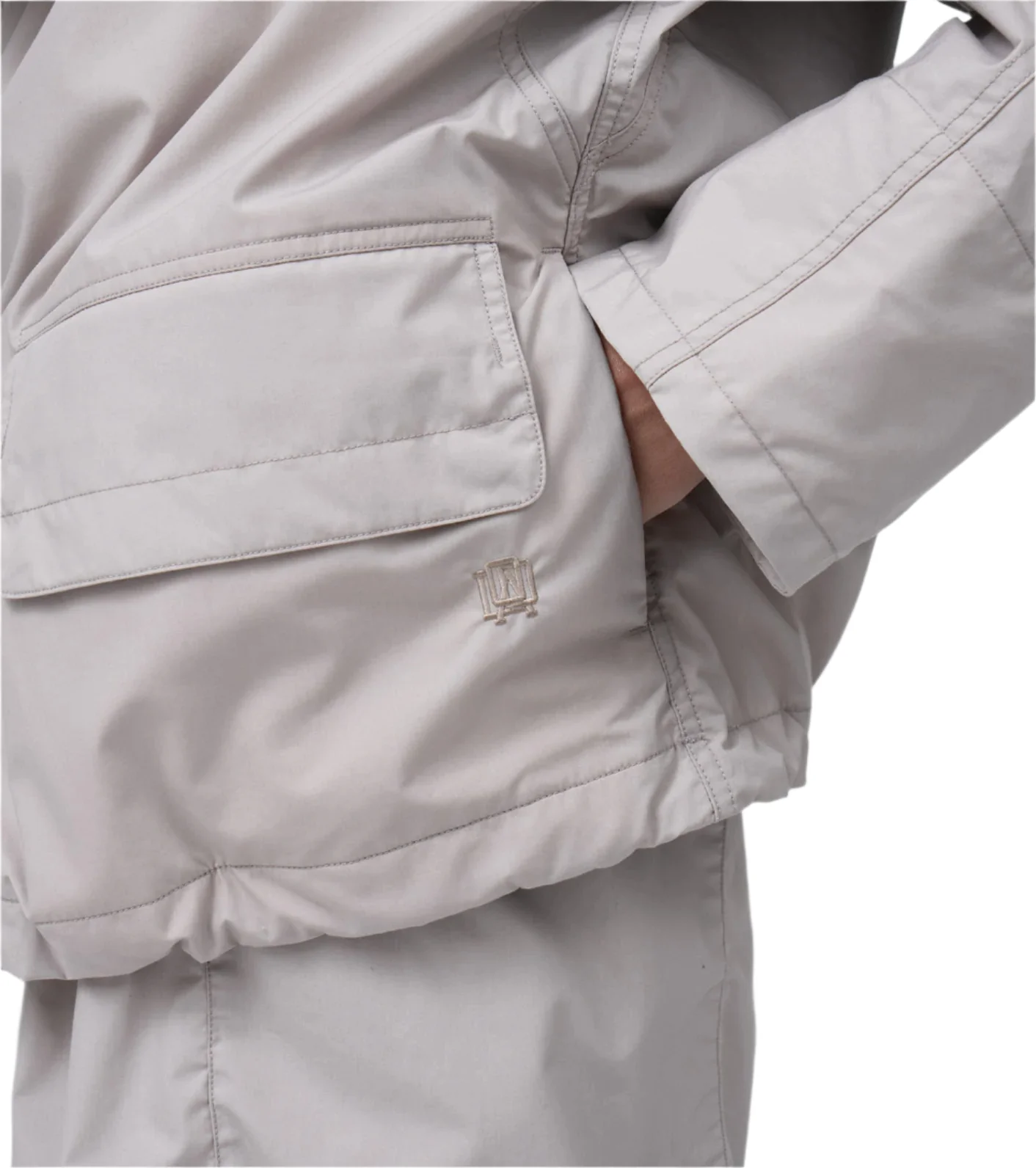 Nanamica Hooded Deck Jacket Grey Beige - Image 7