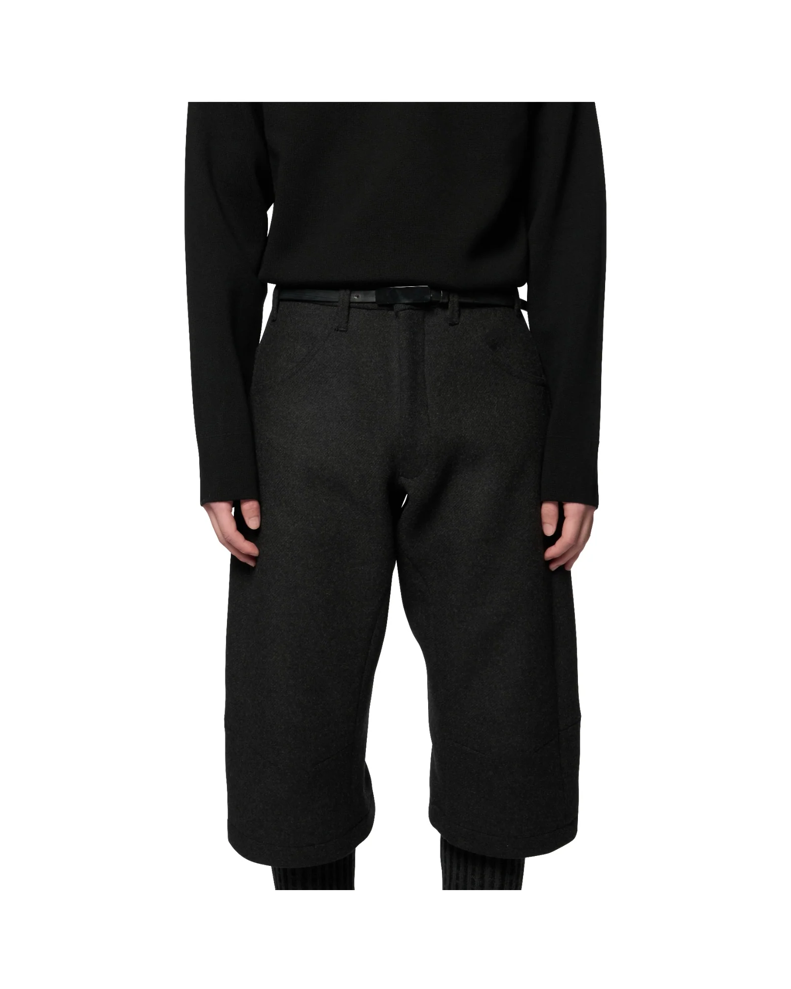 Omar Afridi Knee Darted Flare Shorts Black
