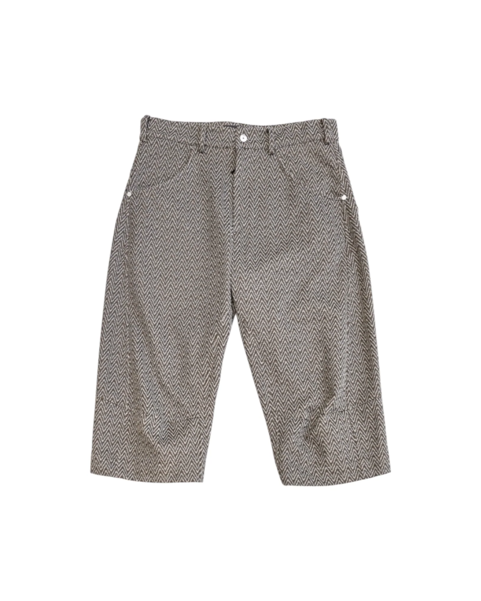 Omar Afridi Knee Darted Flare Shorts Jacquard