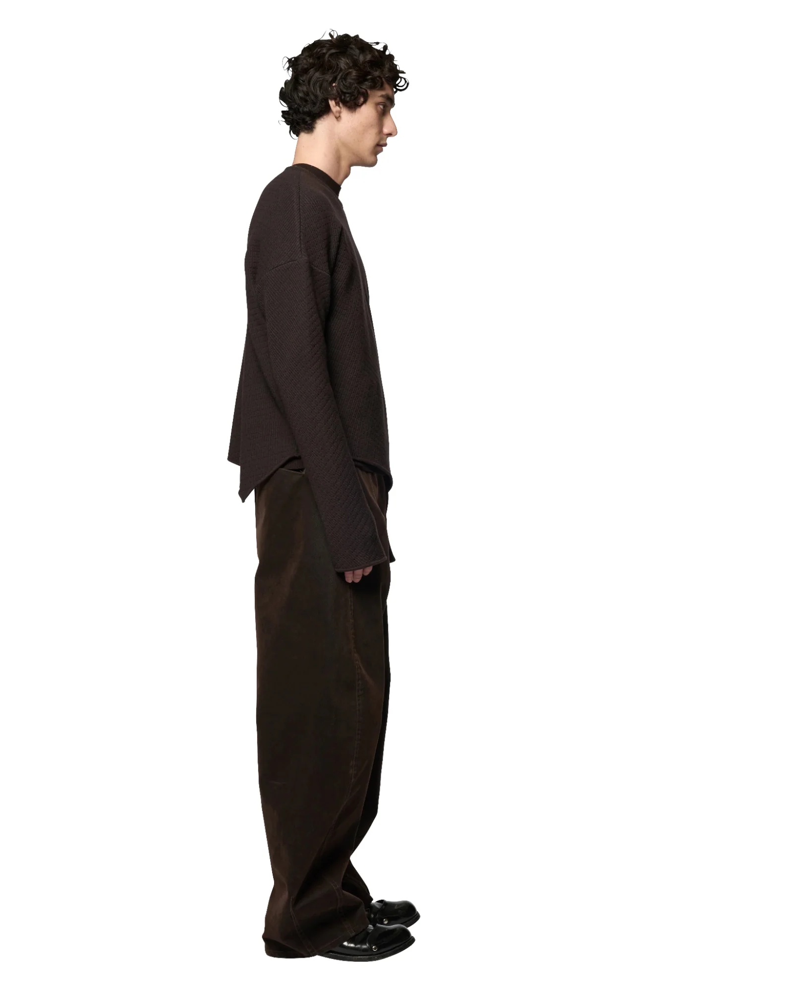 Omar Afridi Slanted Crew-Neck Jumper D Brown X D Grey - Image 2