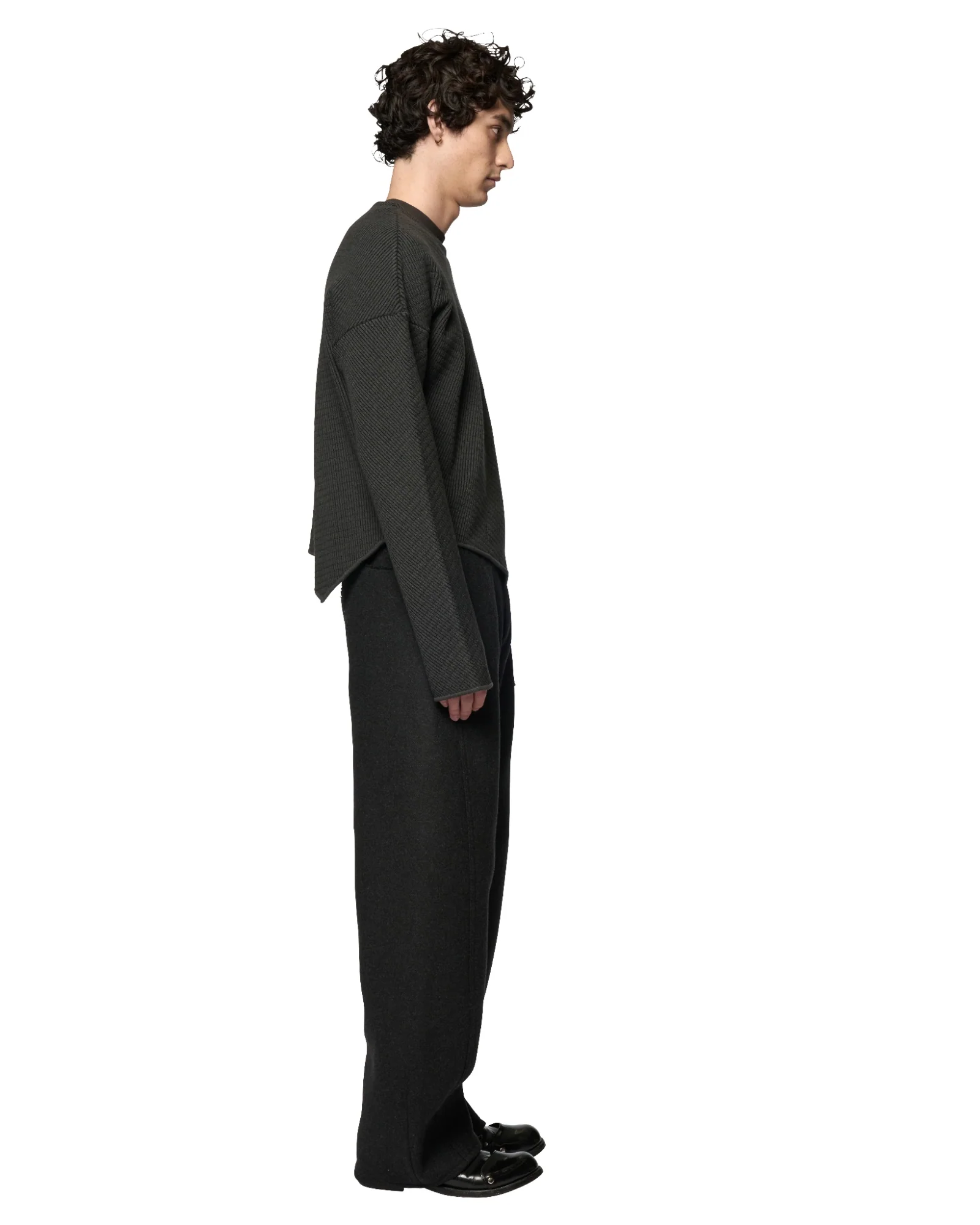 Omar Afridi Slanted Crew-Neck Jumper D Grey X Black - Image 2