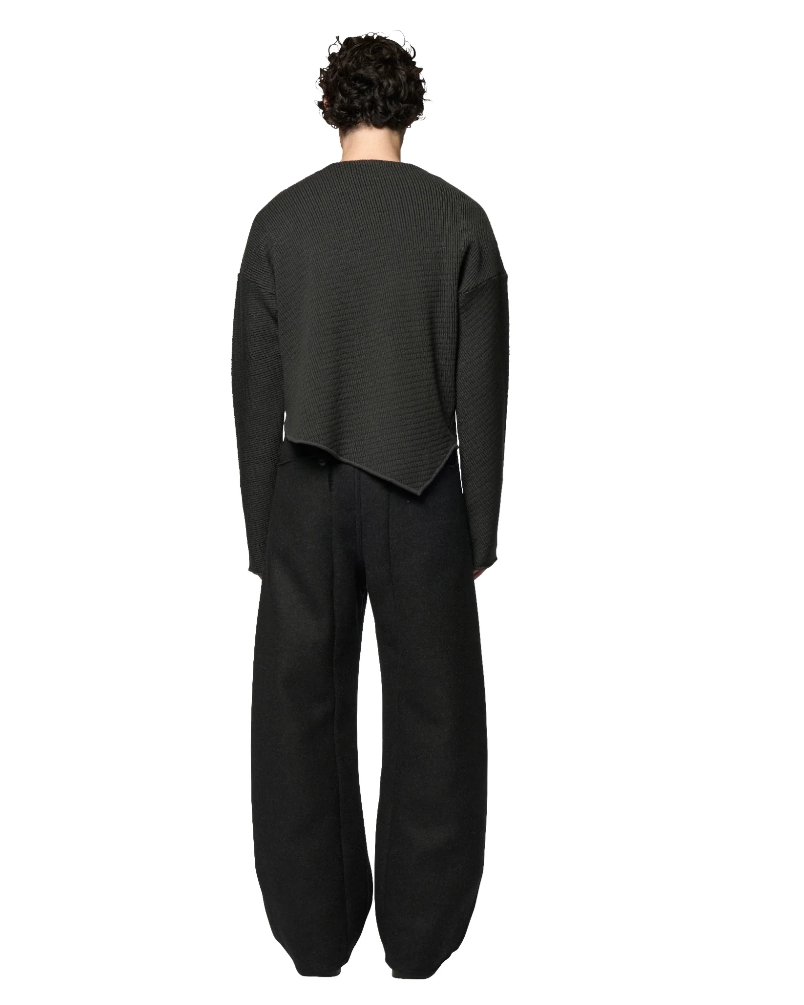 Omar Afridi Slanted Crew-Neck Jumper D Grey X Black - Image 3