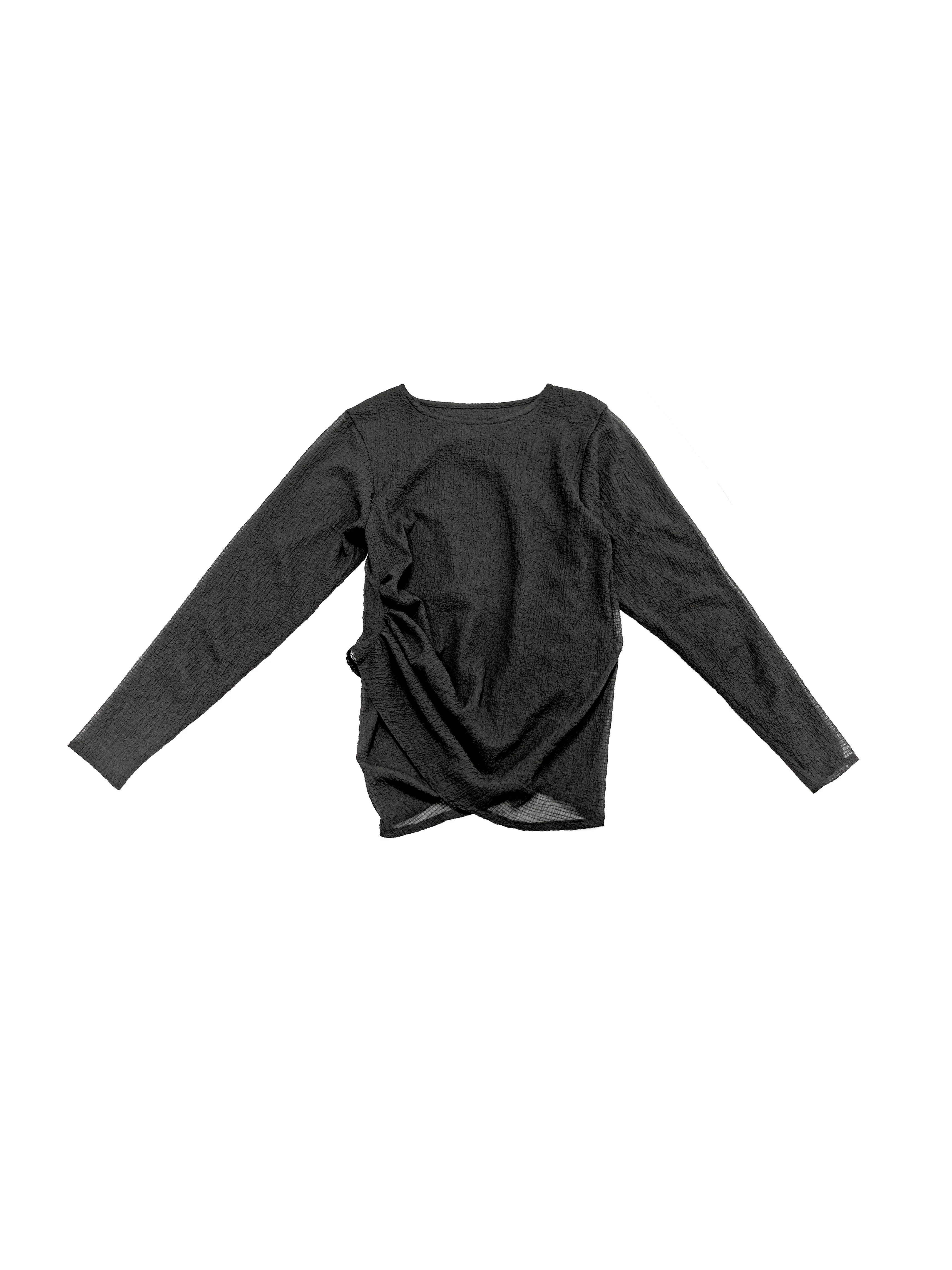 Omar Afridi Draped Long Sleeve Tee Black - Image 2