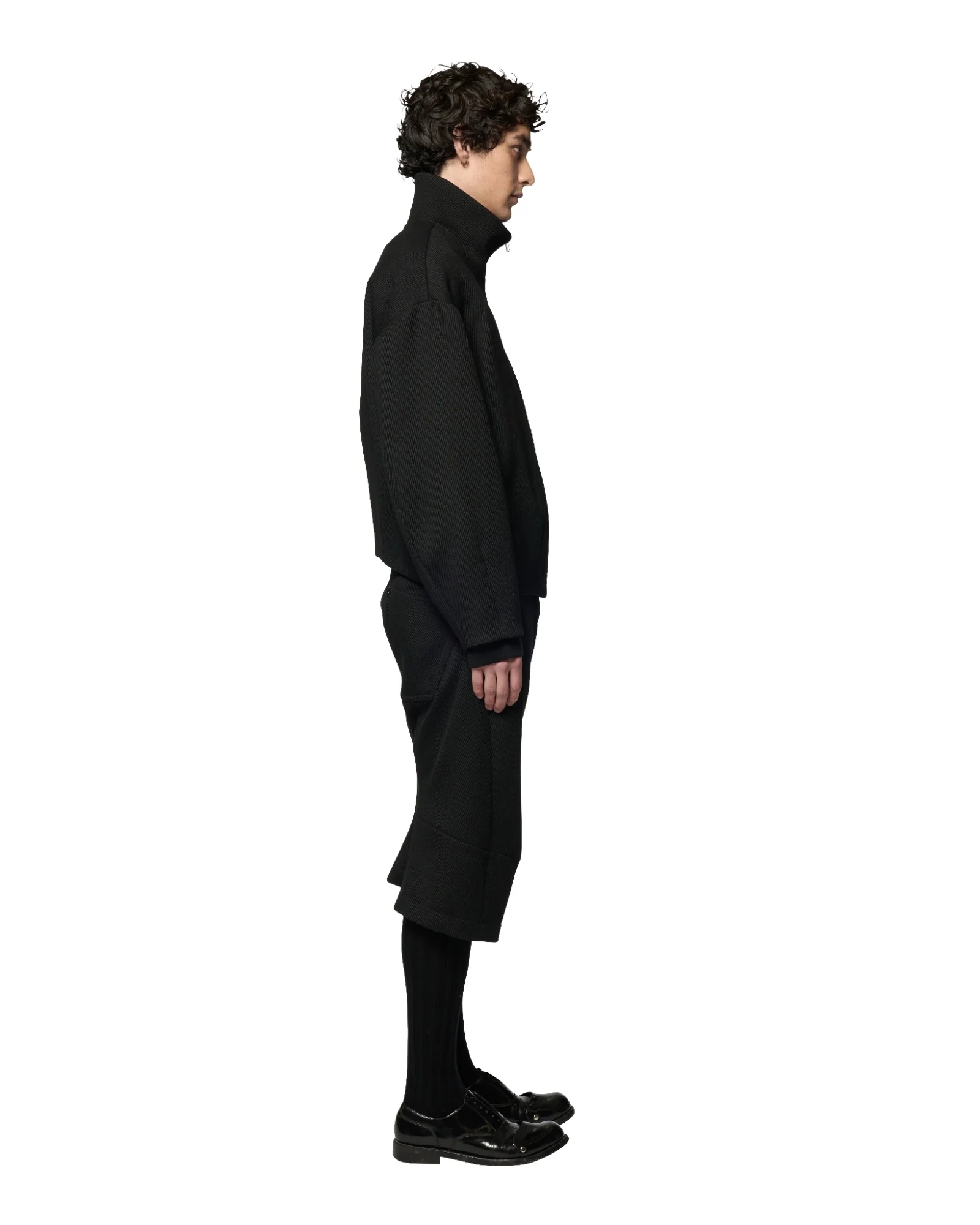 Omar Afridi Stand Collar Bud Blouson Black - Image 2