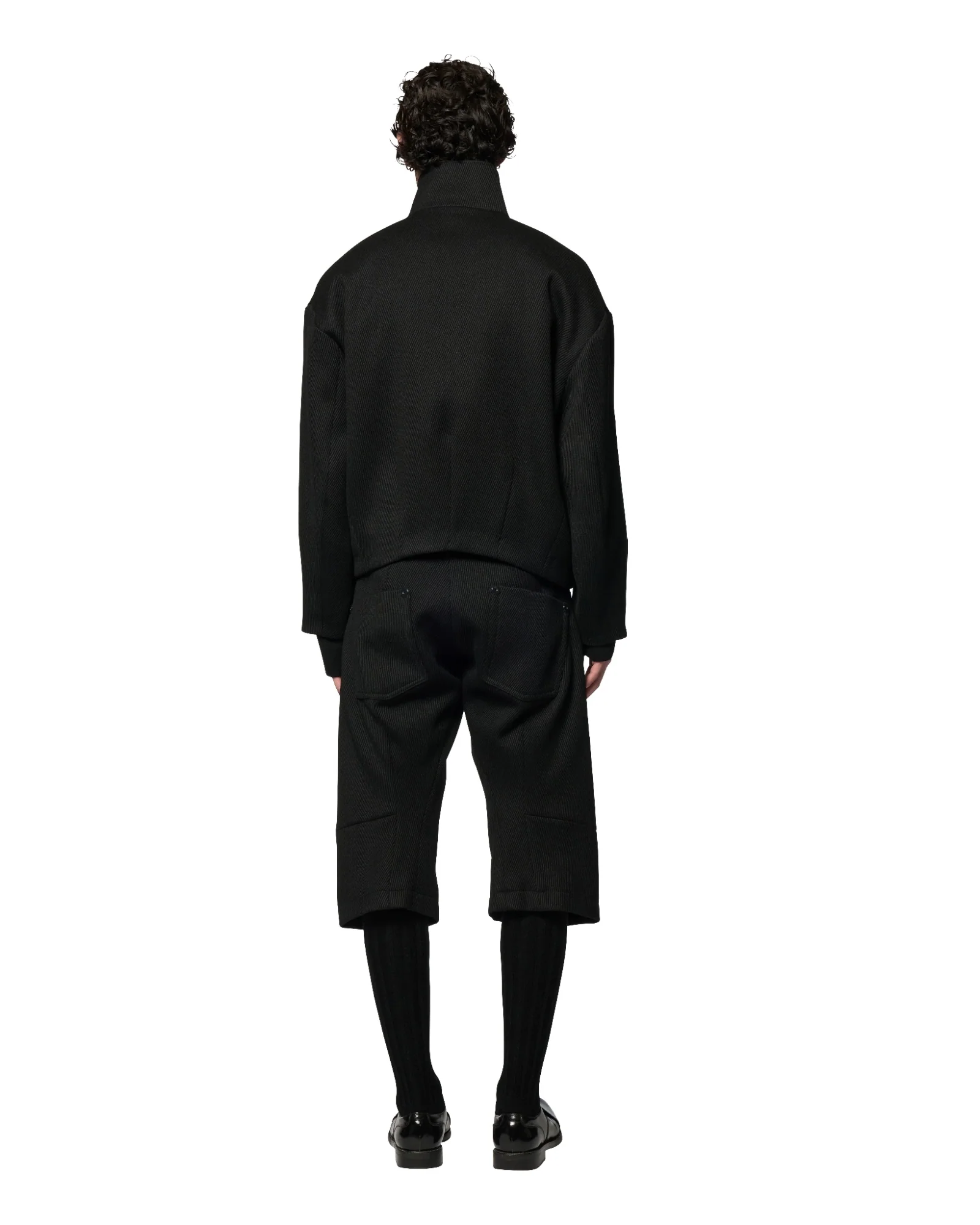 Omar Afridi Stand Collar Bud Blouson Black - Image 3