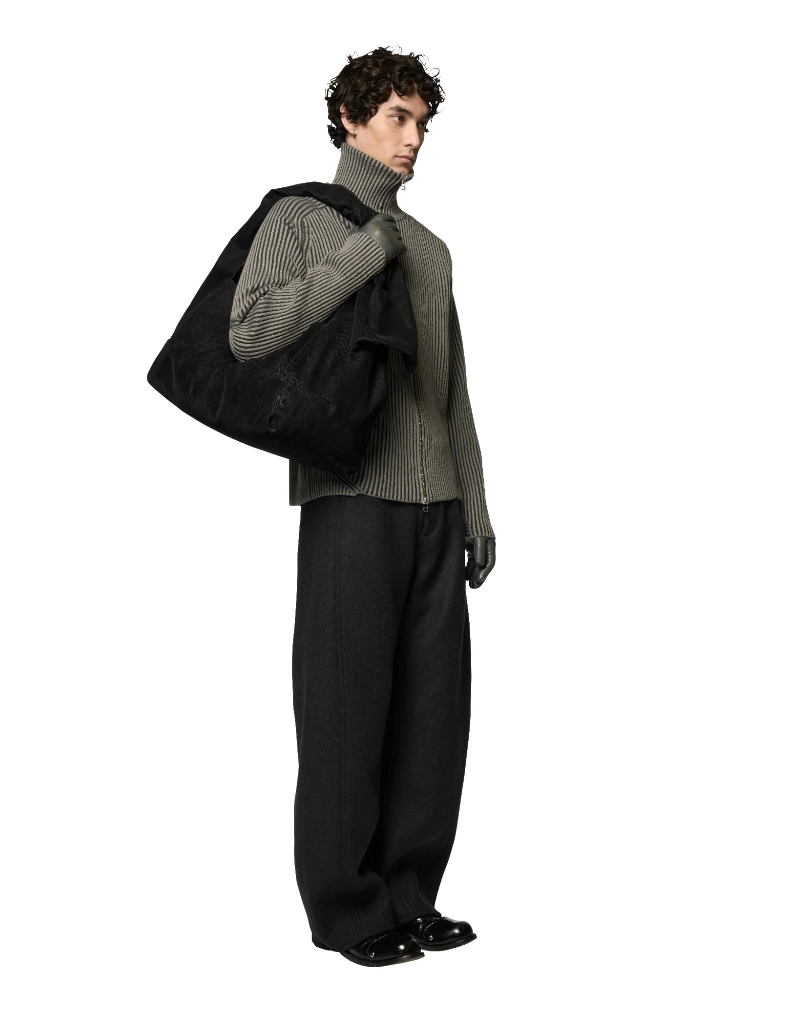 Omar Afridi Washed Knotted Lidia Bag Black - Image 2