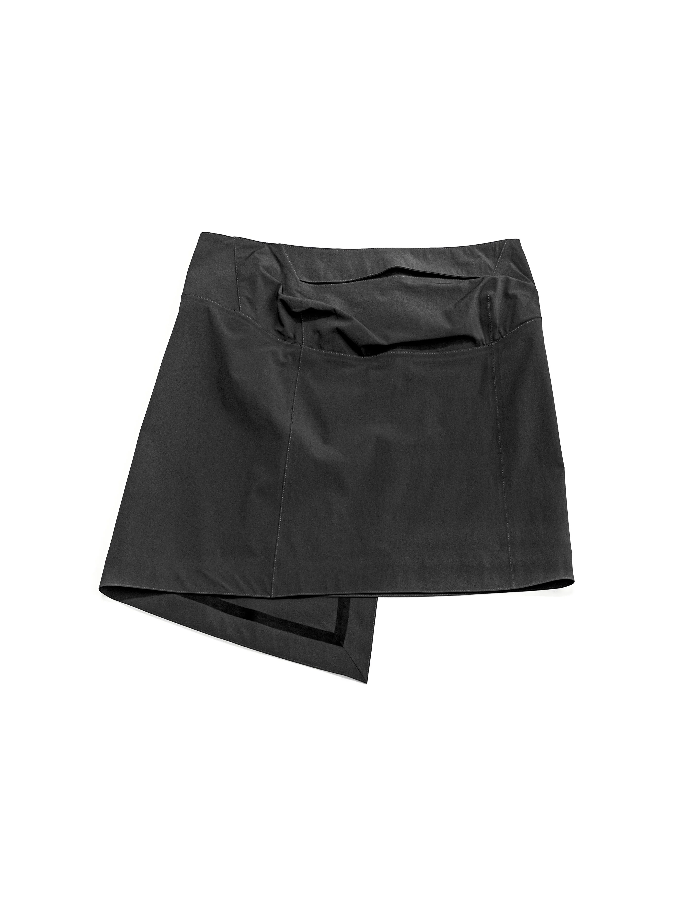 Omar Afridi Wrapped Skirt Charcoal - Image 3