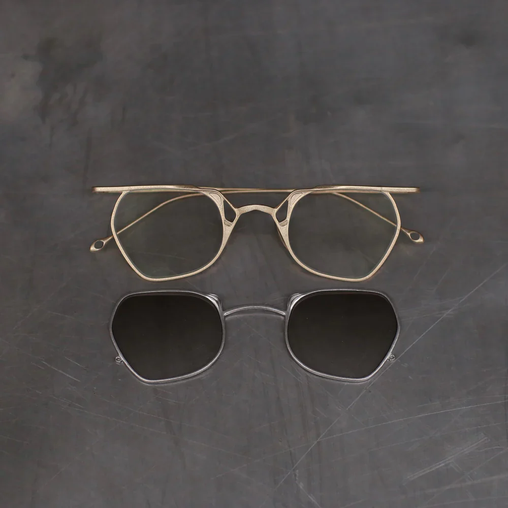 Rigards - The Viridi-Anne 1999TVA Double Layer Sunglasses Antique Titanium / Gold