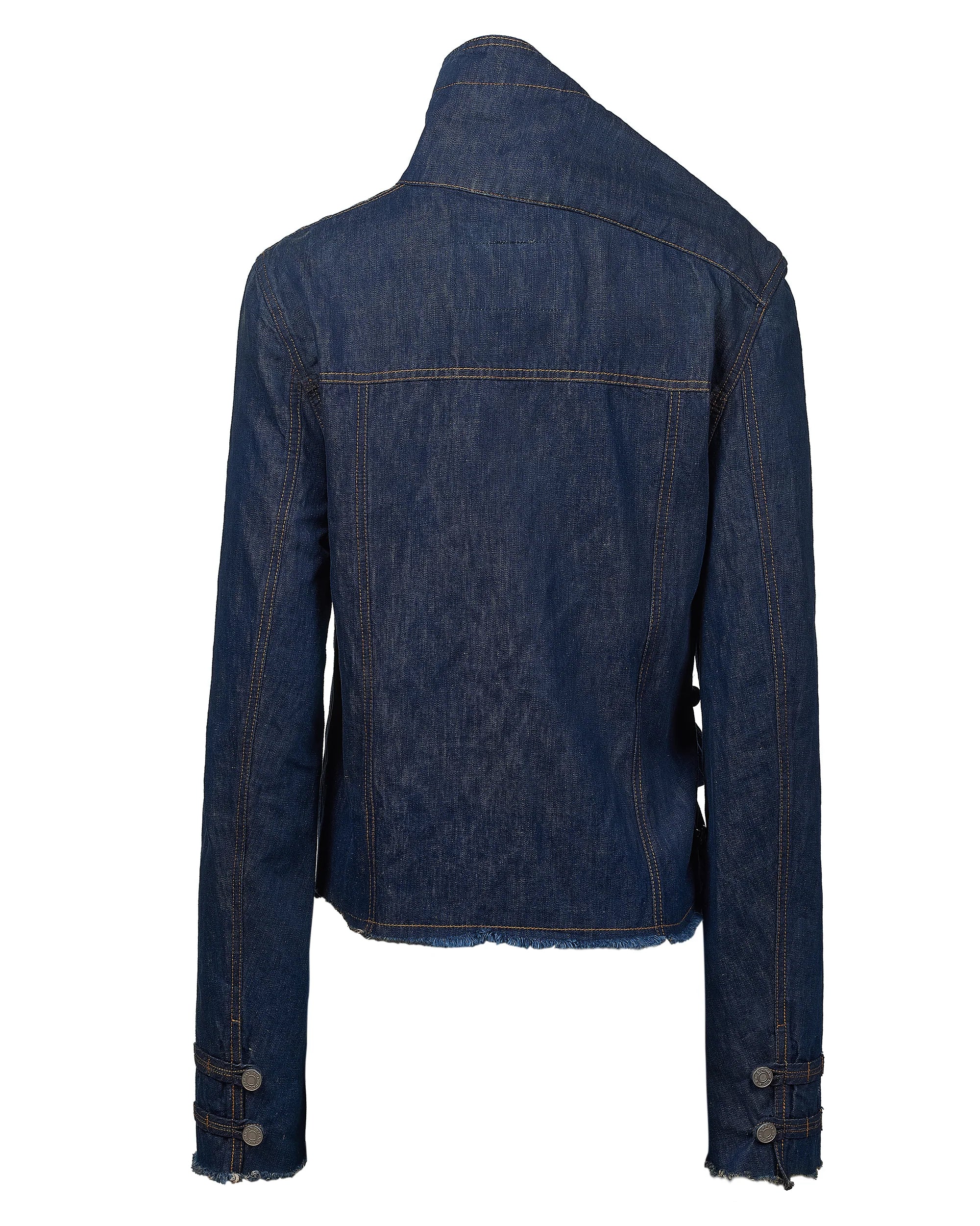 Sankuanz Asymmetrical Button Up Denim Jacket - Image 3