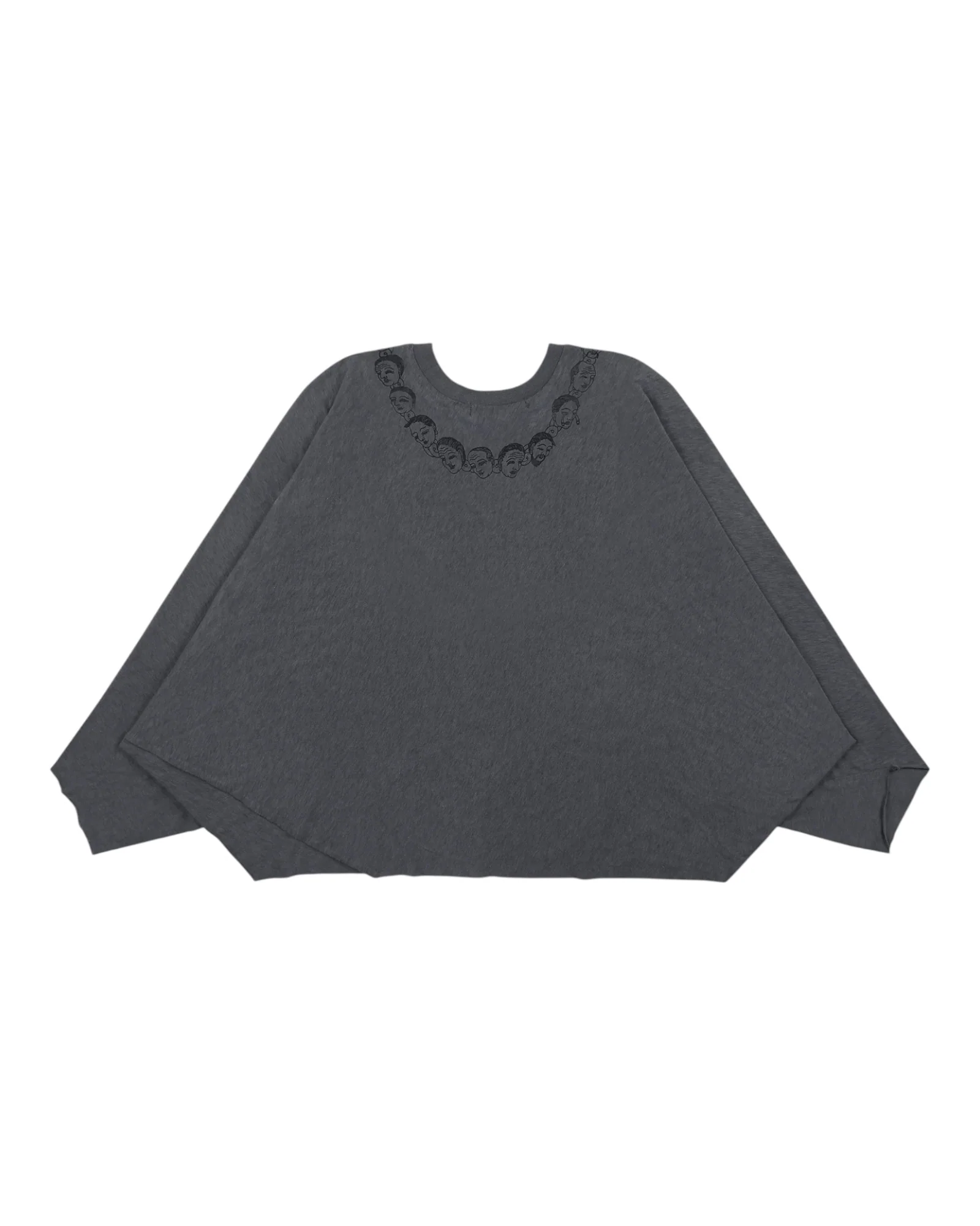 Sankuanz Head Print Batwing Long-Sleeve Tee Black - Image 2