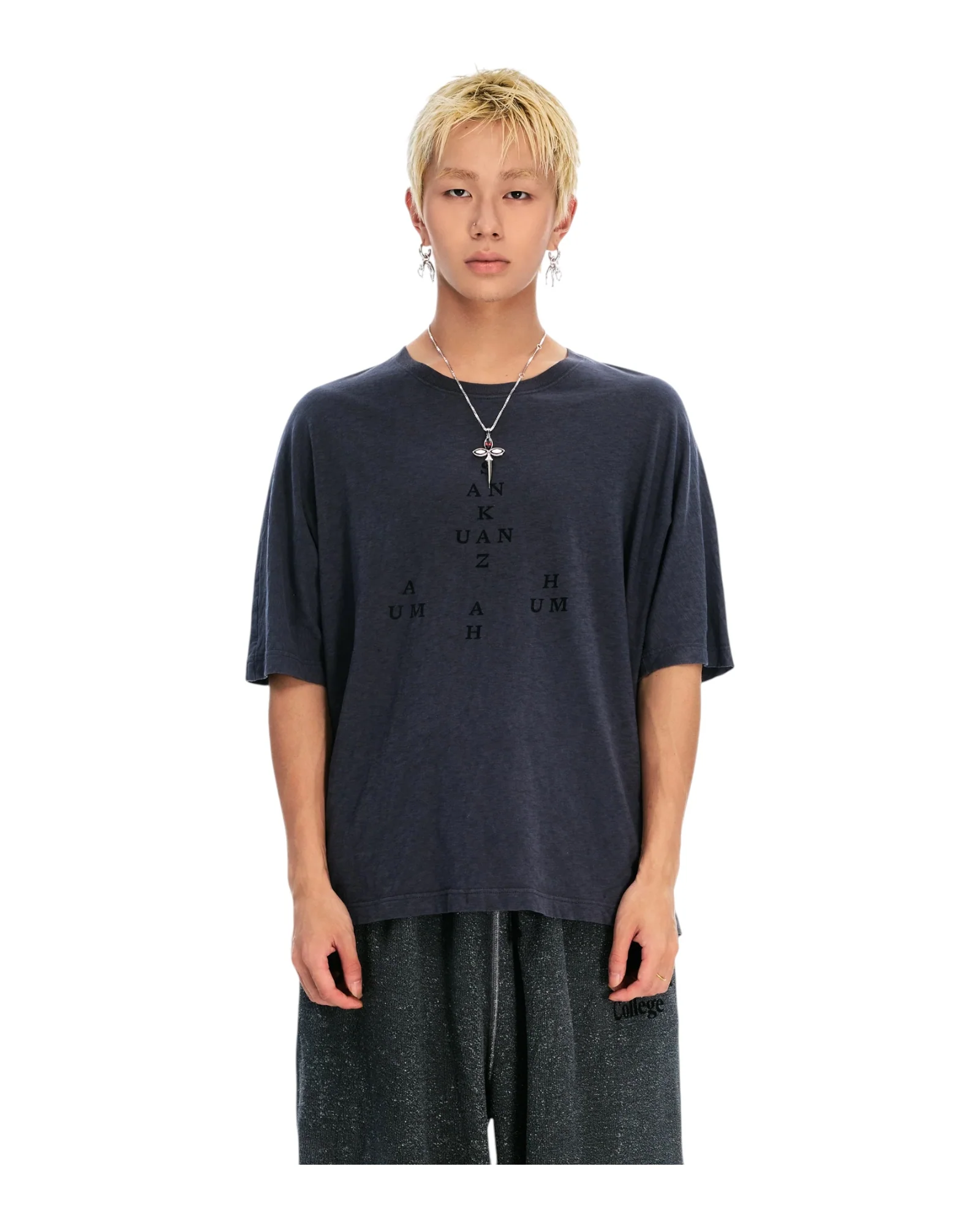 Sankuanz Monogram Print Short-Sleeve Tee Black - Image 3