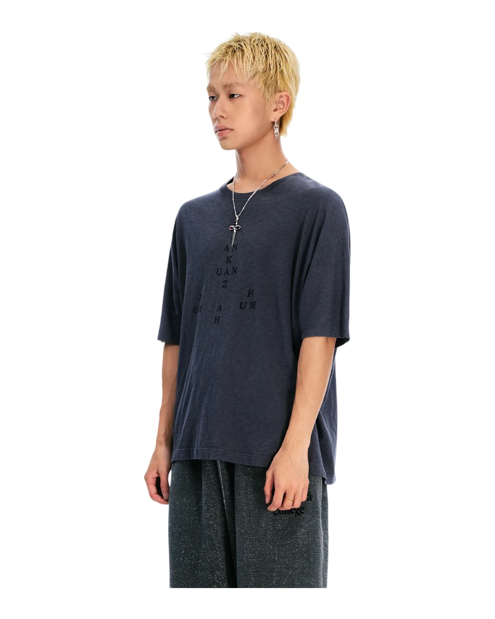 Sankuanz Monogram Print Short-Sleeve Tee Black - Image 4
