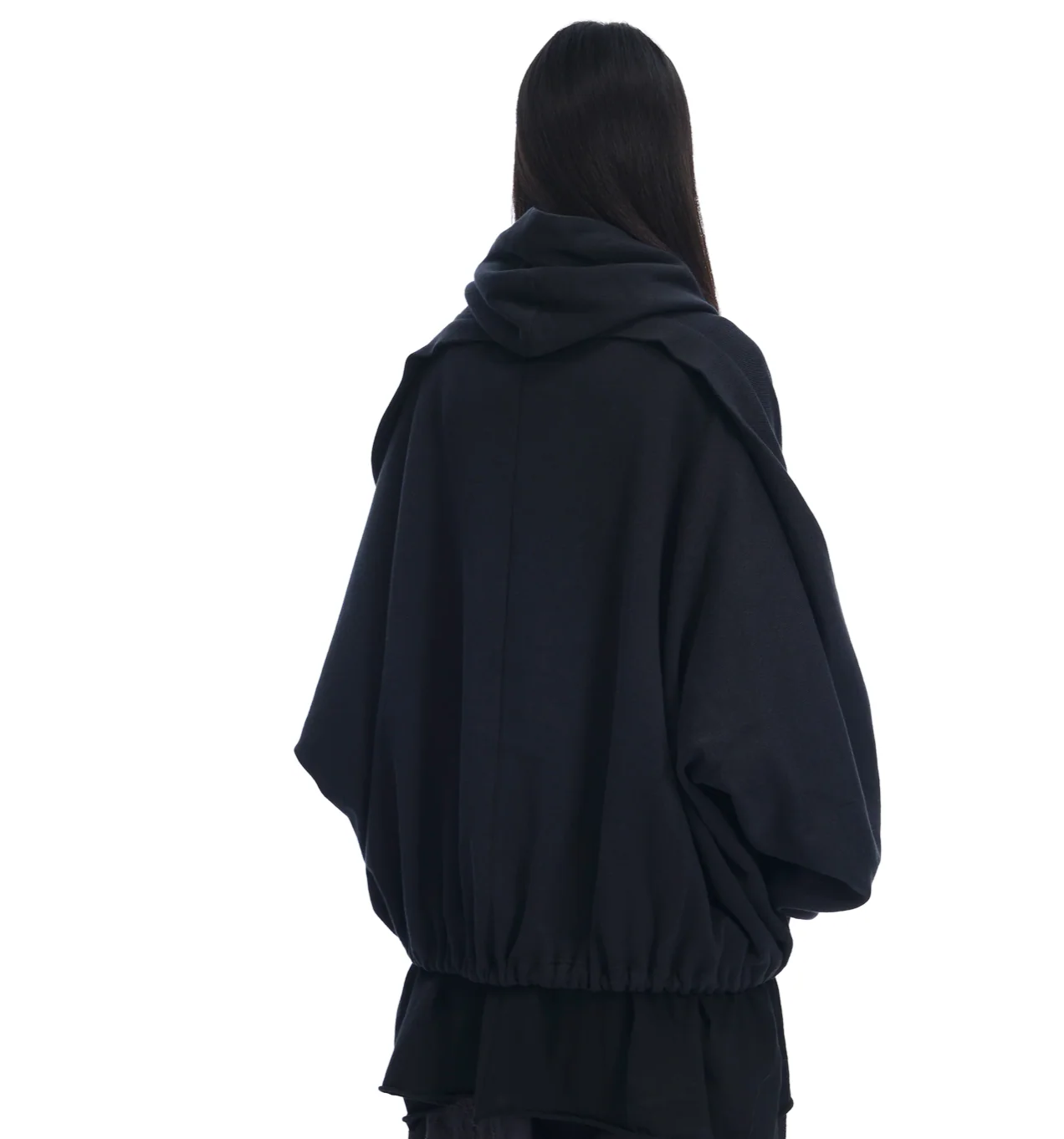 Sankuanz Logo Drawstring Hem Hoodie Black - Image 4