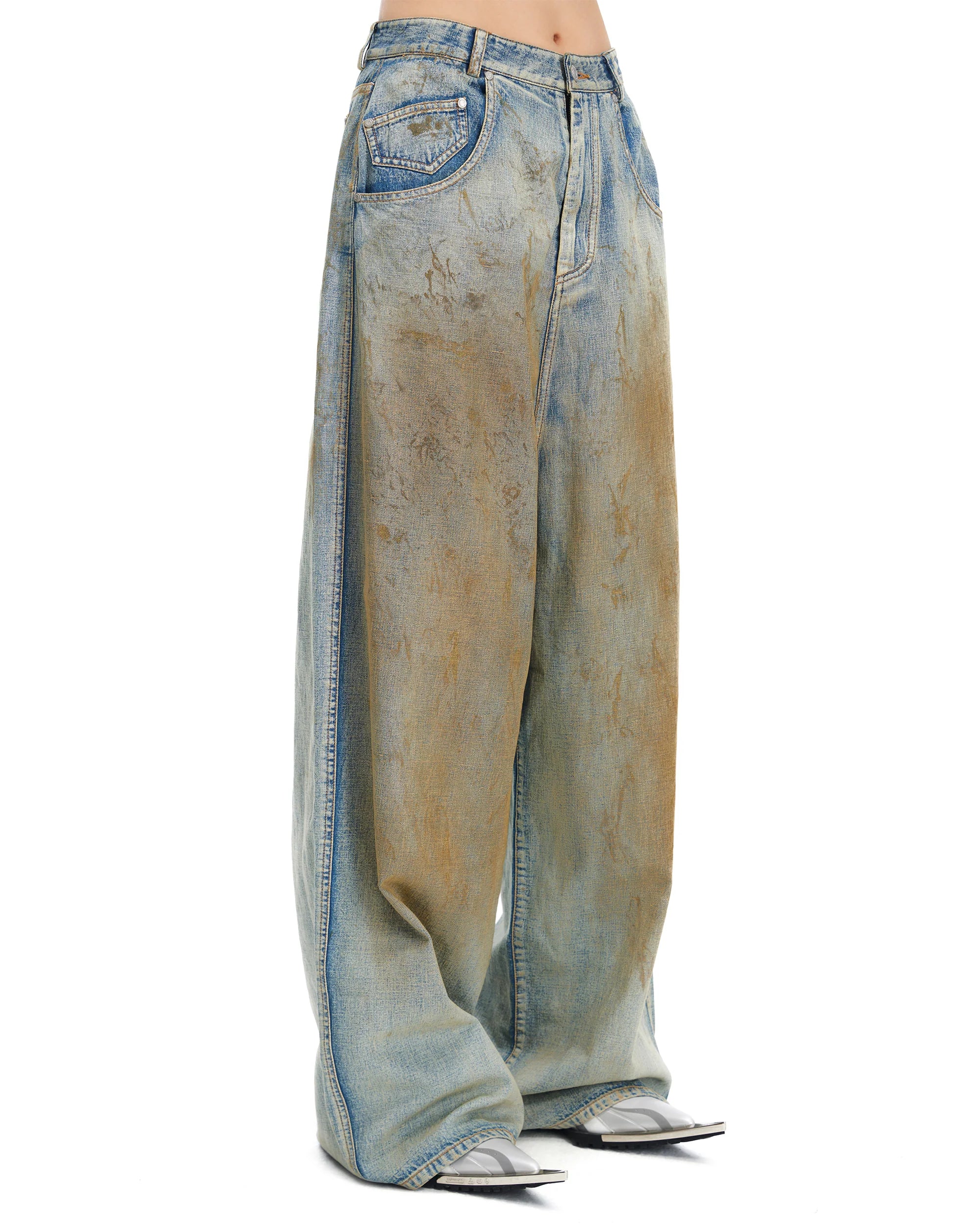 Sankuanz Mud-Dyed Distressed Jeans - Image 4