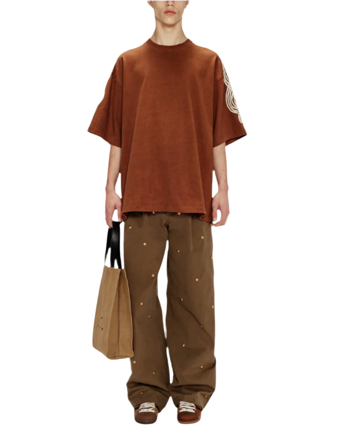 Song for the Mute Applique Gym Tee Brown - Image 4