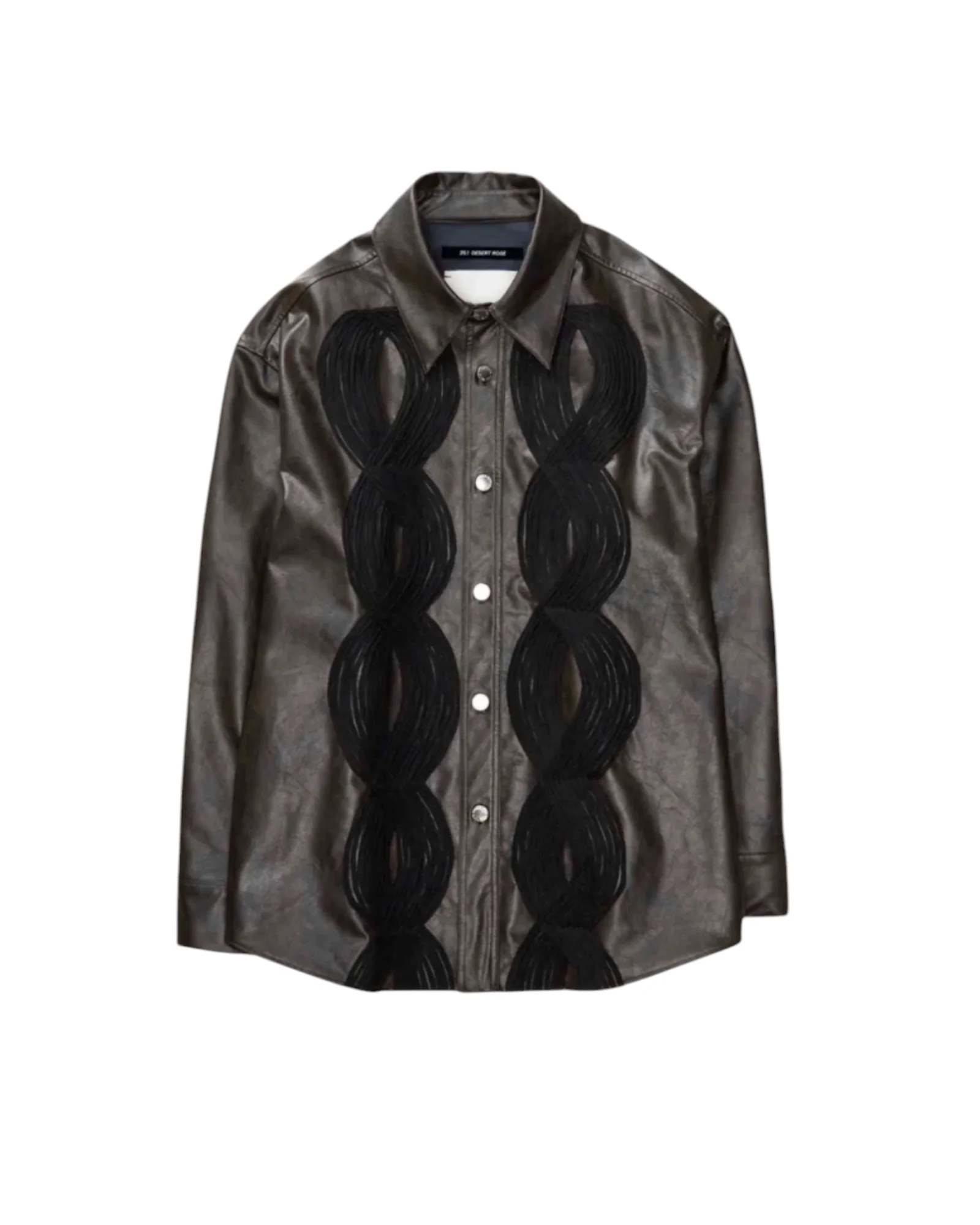 Song for the Mute Applique Shirt Jacket Dark Brown