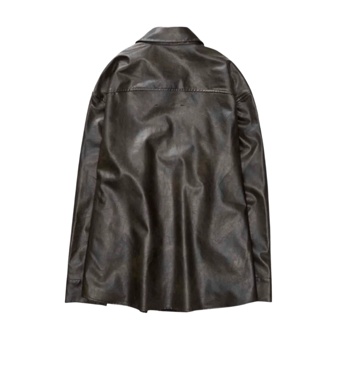 Song for the Mute Applique Shirt Jacket Dark Brown - Image 3
