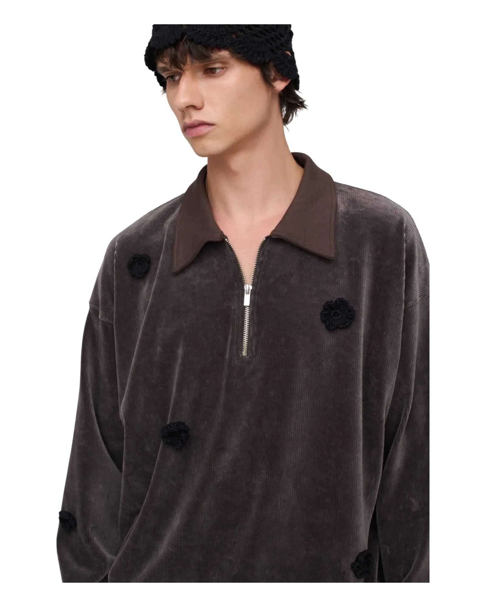 Song for the mute Daisy Quarter Zip Jumper Charcoal - Image 5