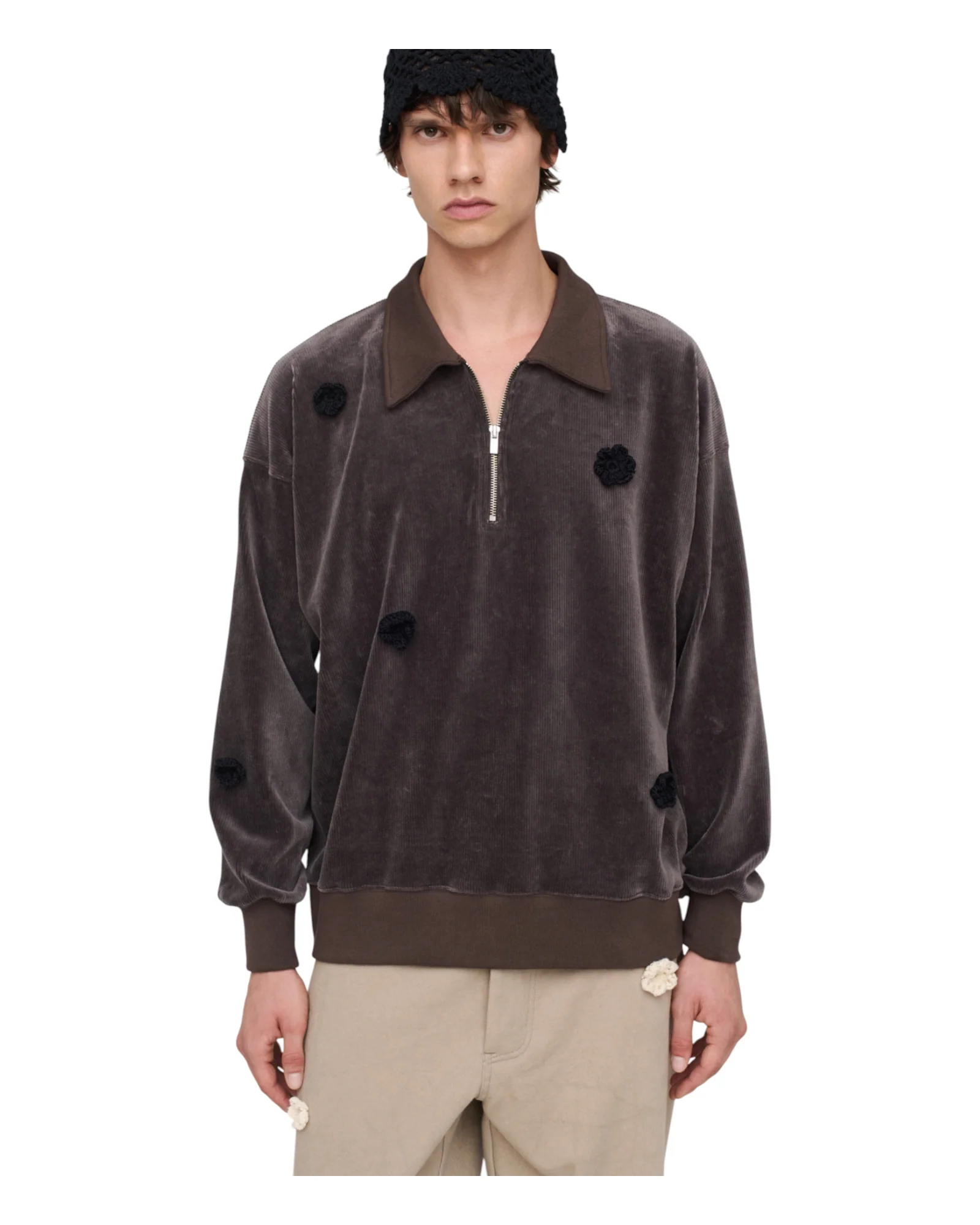Song for the mute Daisy Quarter Zip Jumper Charcoal - Image 6