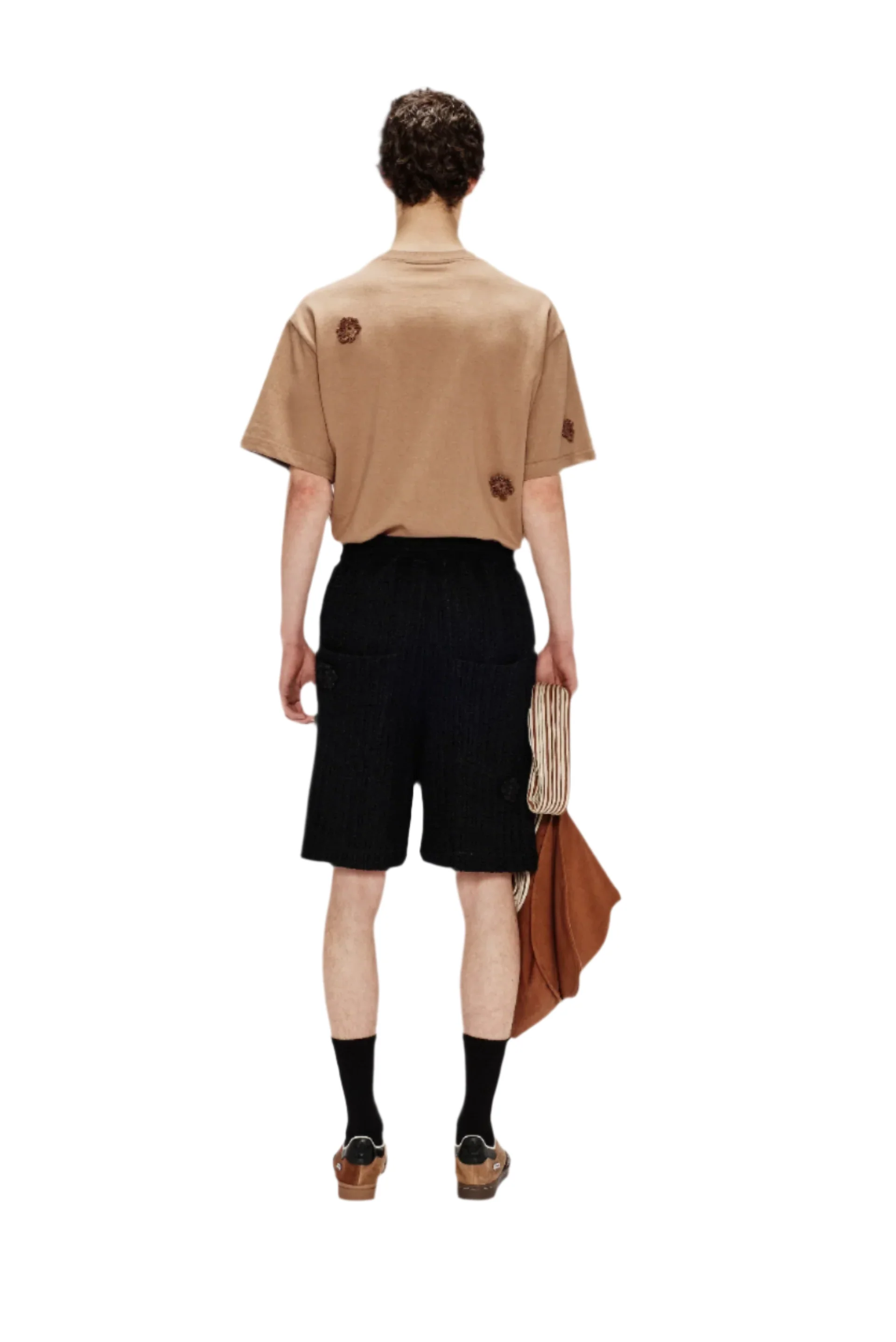Song for the Mute Daisy Raw Lined Elasticated Shorts Black - Image 5