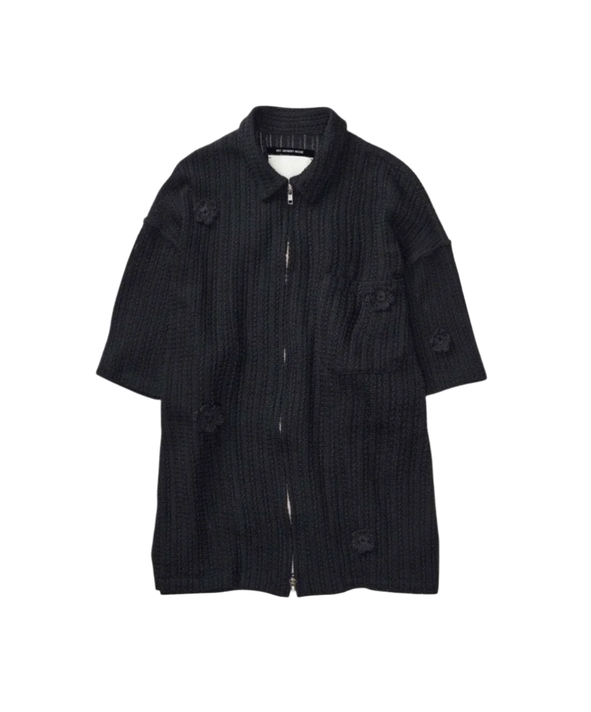 Song for the Mute Daisy Zip Up Gym Shirt Black - Image 2