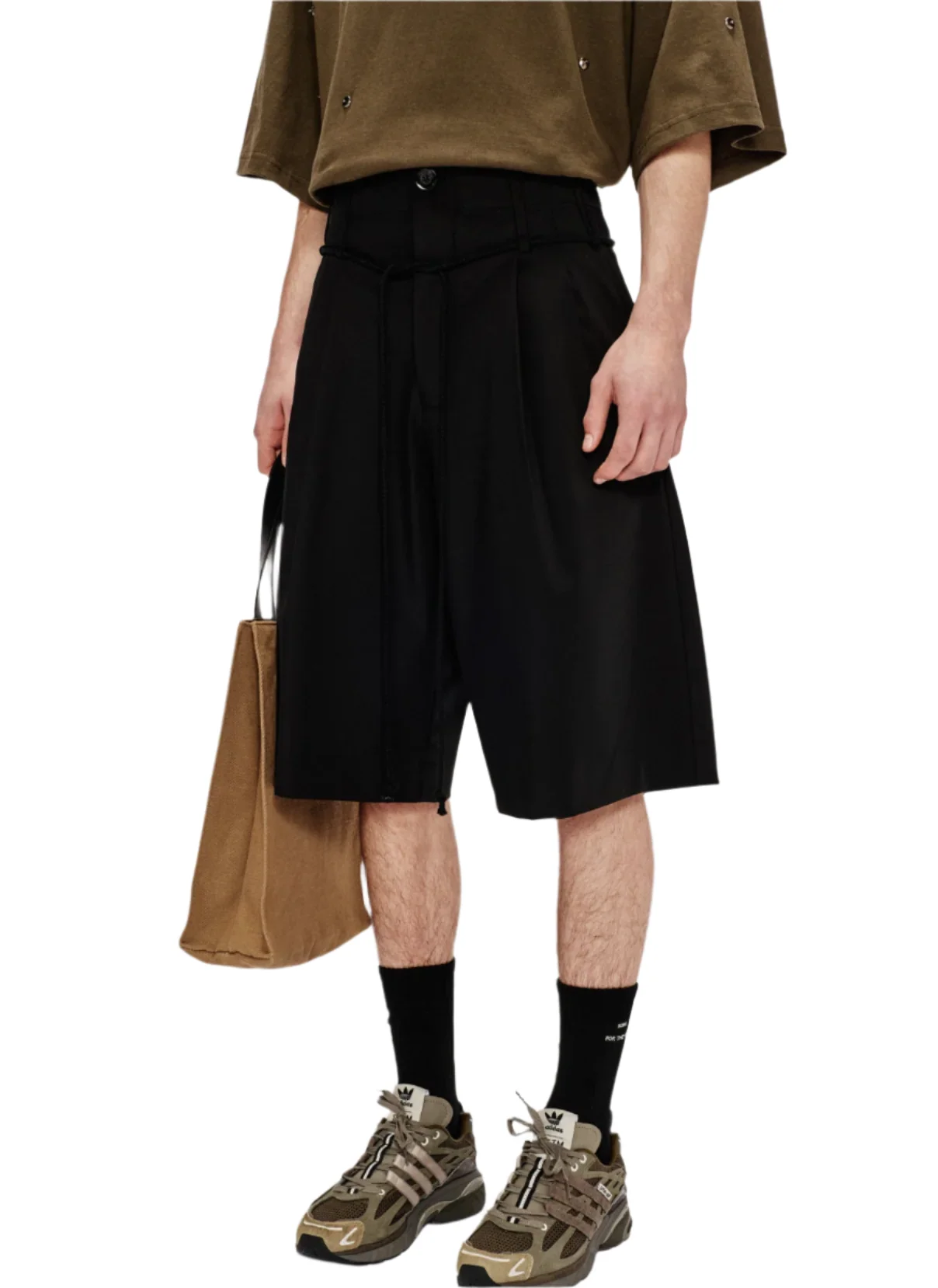 Song for the Mute Double Pleated Shorts Black - Image 3