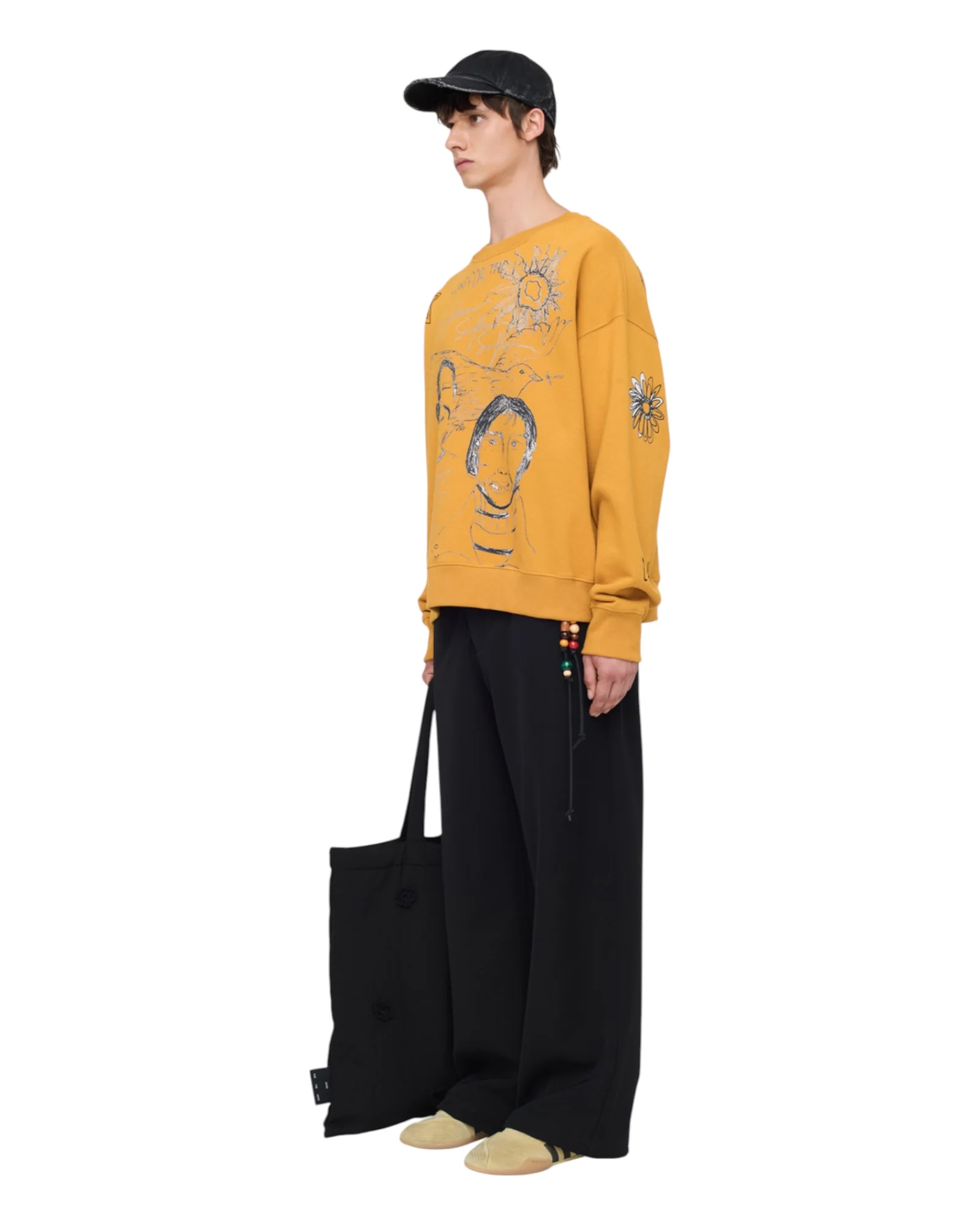 Song for the mute Sketchbook Relaxed Pullover Yellow - Image 2