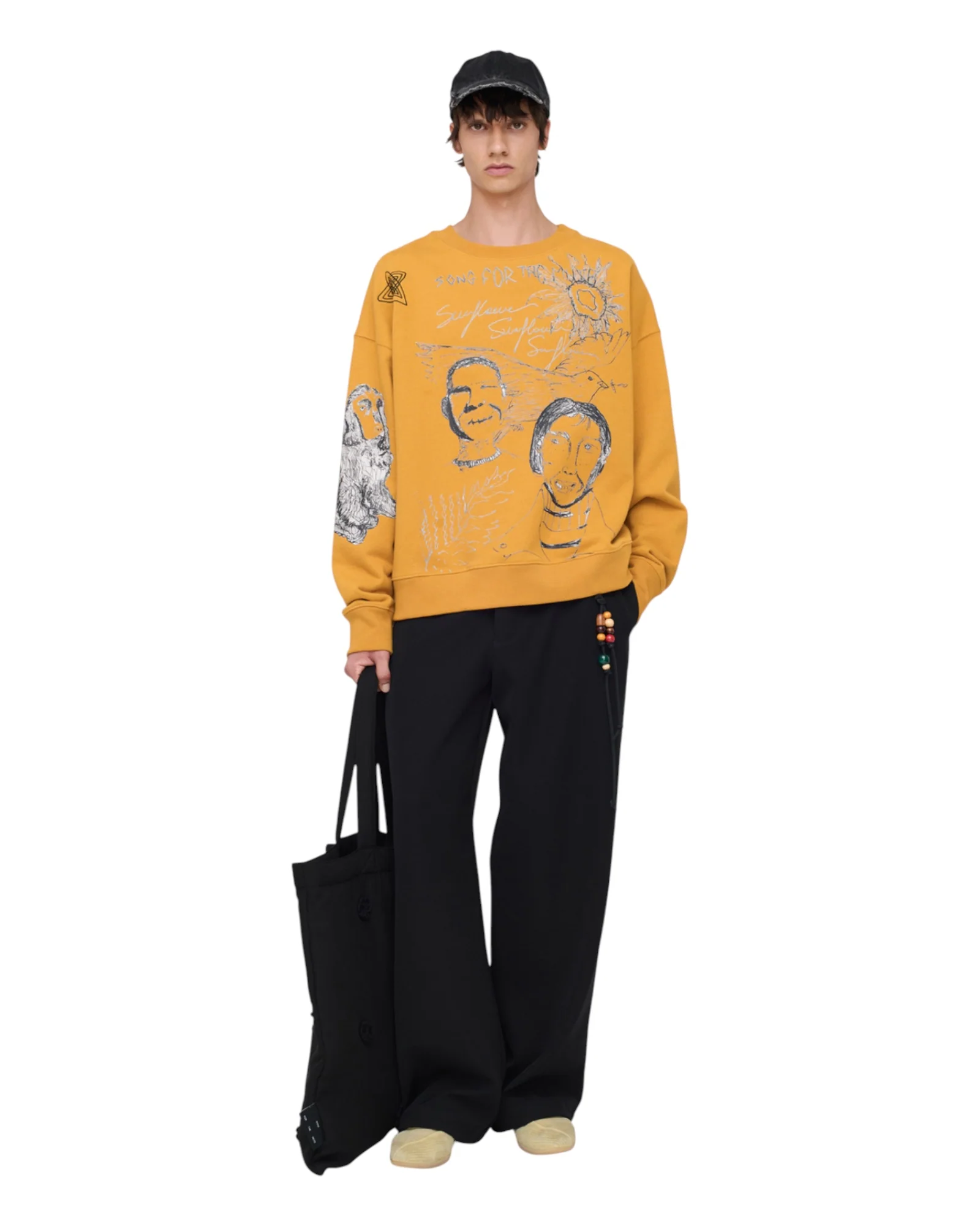 Song for the mute Sketchbook Relaxed Pullover Yellow - Image 5