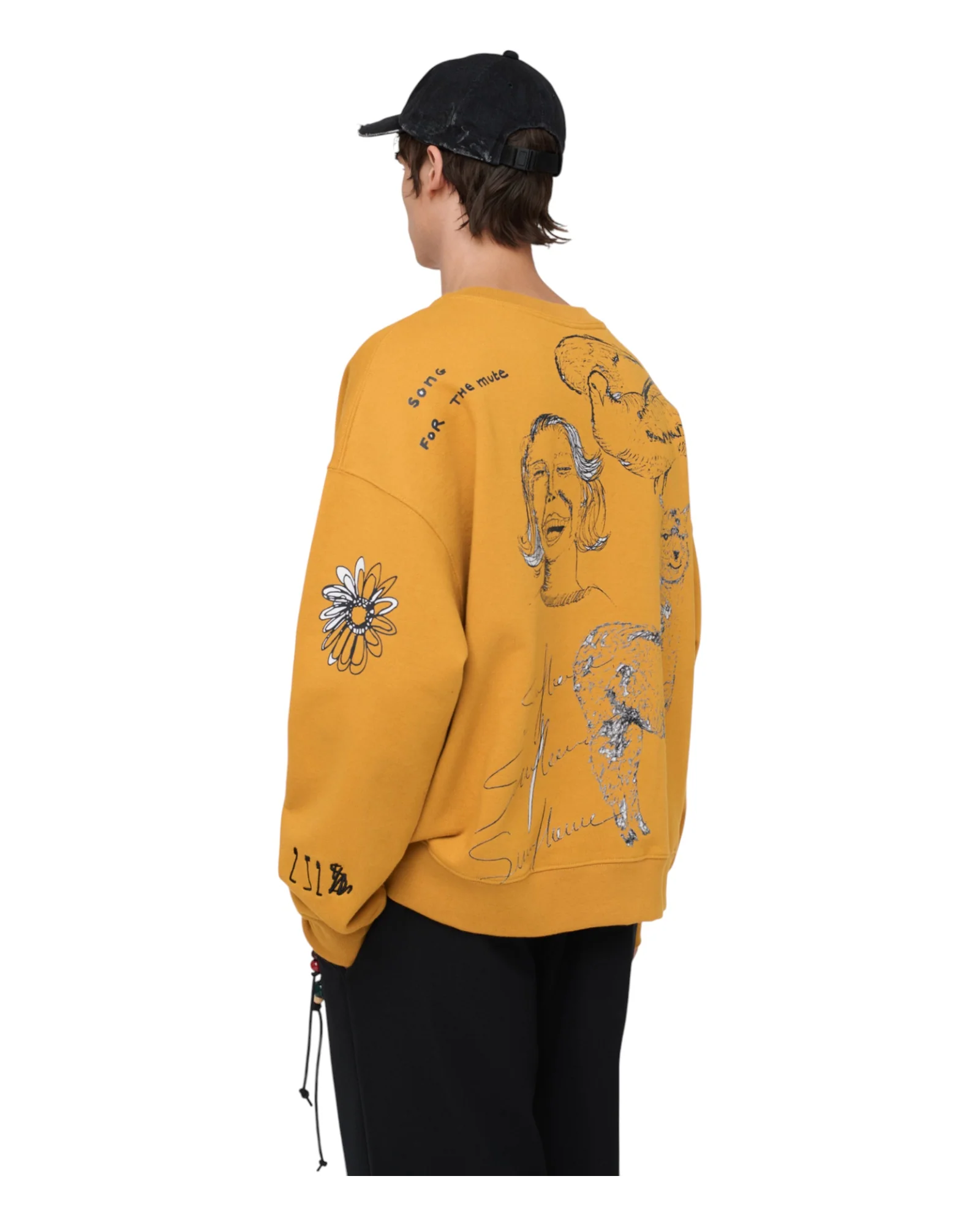 Song for the mute Sketchbook Relaxed Pullover Yellow - Image 7