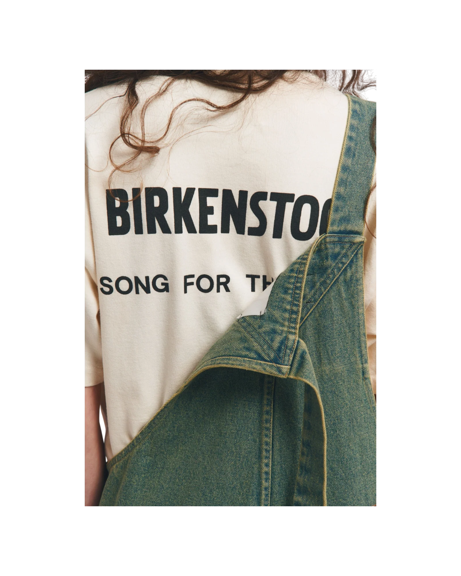 Song For The Mute x Birkenstock 'The Artist' Aged T-Shirt White Dirty Wash - Image 3