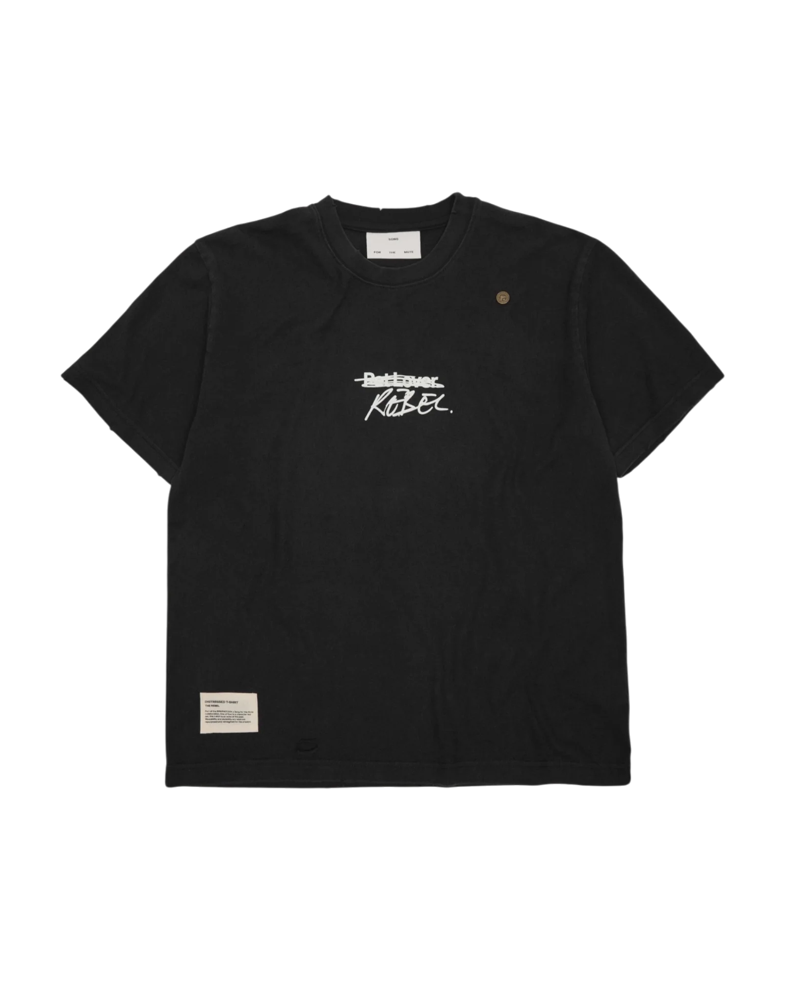Song For The Mute x Birkenstock 'The Rebel' Distressed T-Shirt Overdyed Black