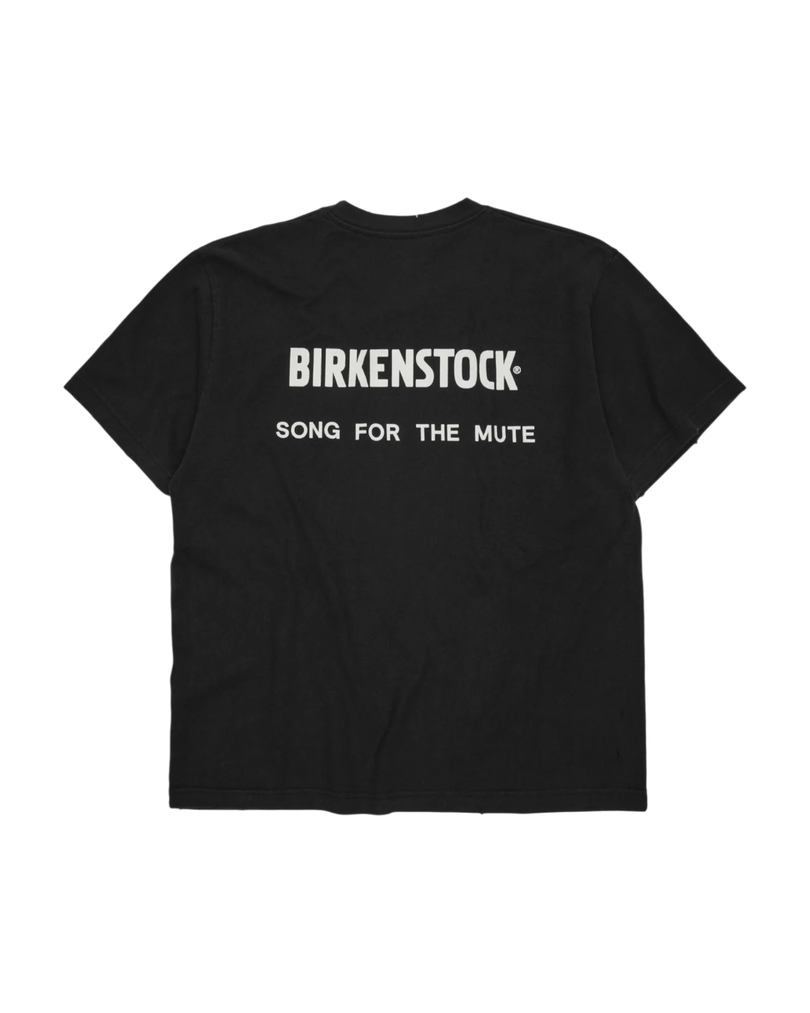 Song For The Mute x Birkenstock 'The Rebel' Distressed T-Shirt Overdyed Black - Image 2