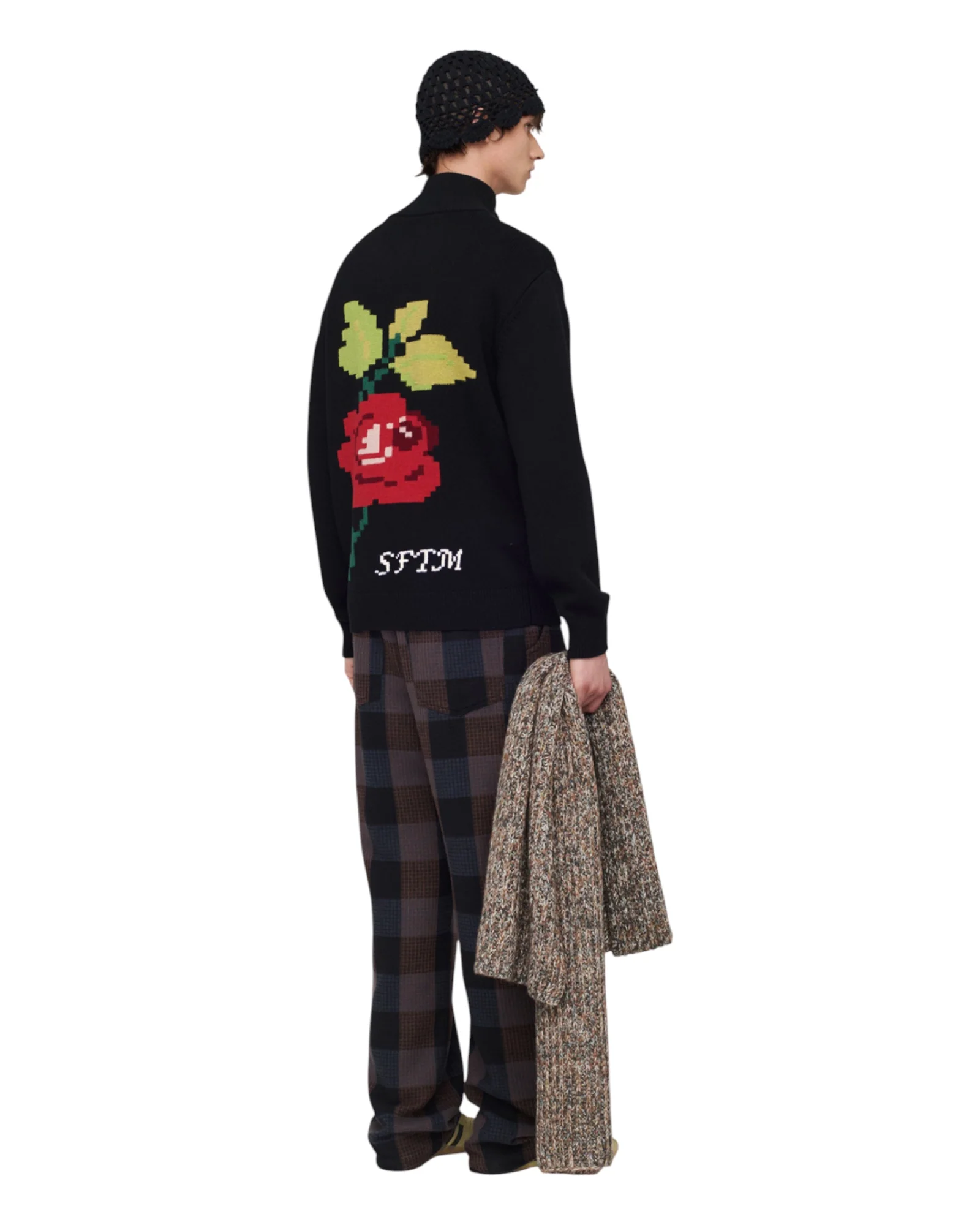 Song for the mute Zip Up Funnel Cardigan Black - Image 3