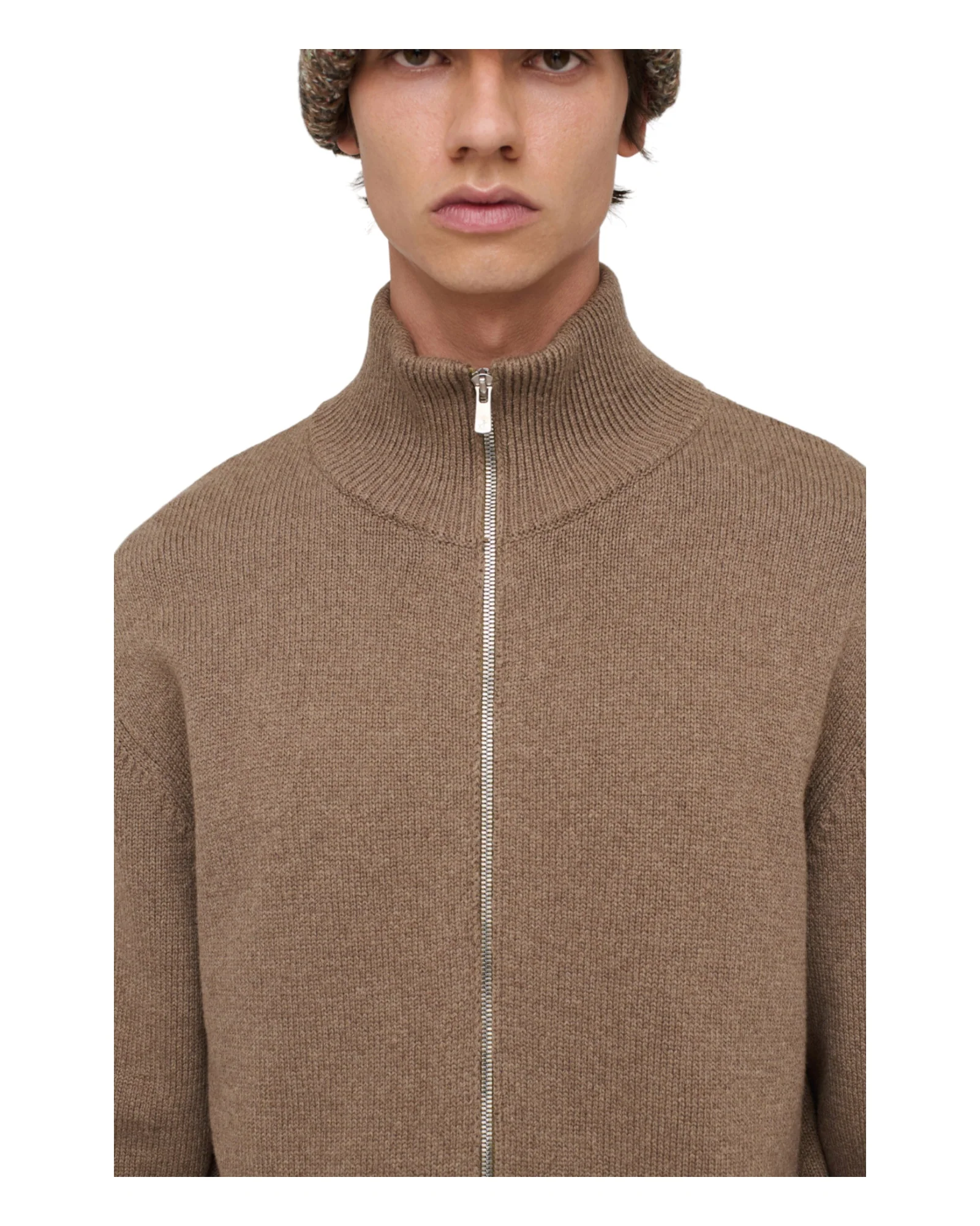 Song for the mute Zip Up Funnel Cardigan Khaki - Image 6