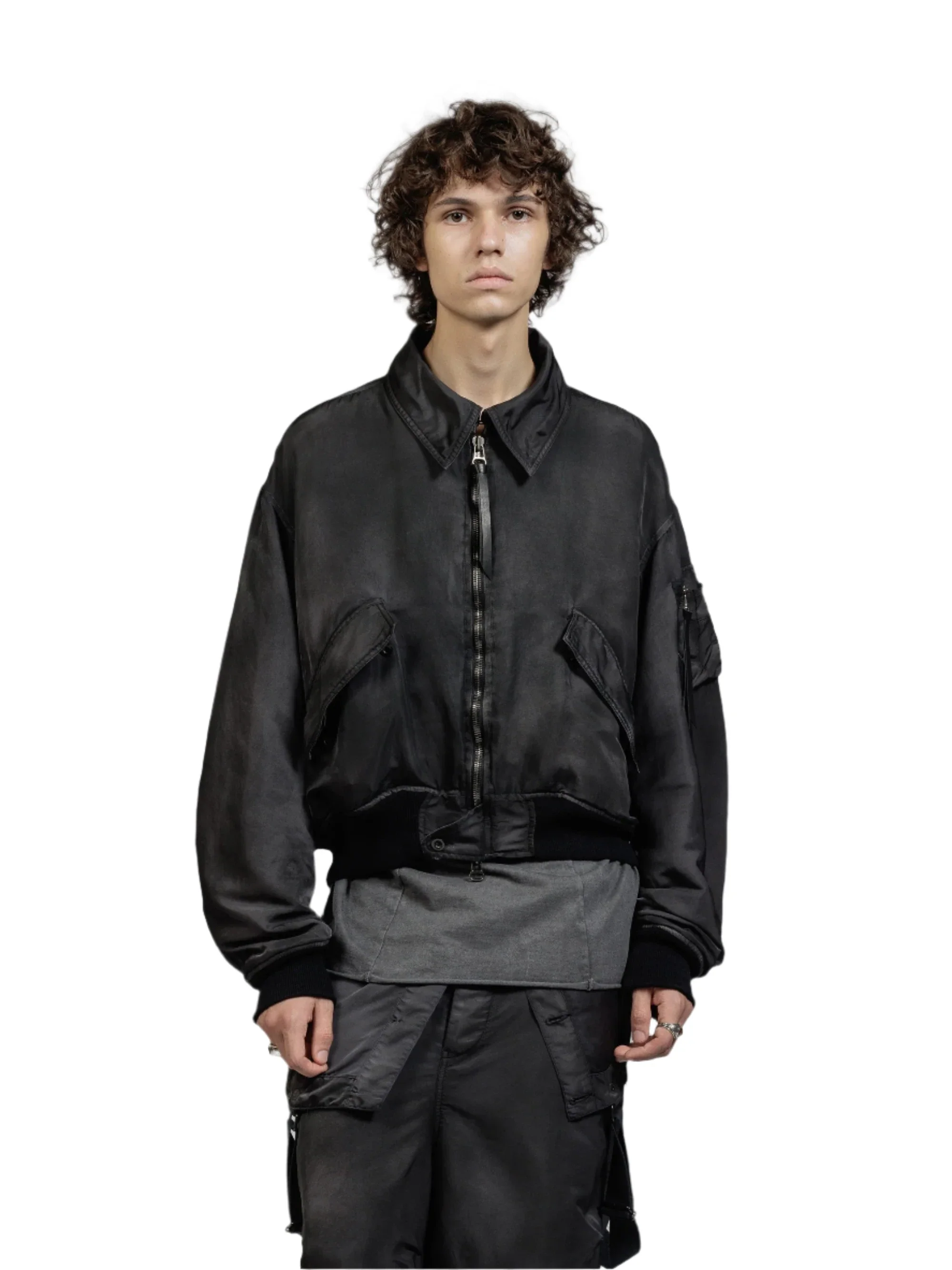 The Viridi-Anne Nylon Object Dyed Bomber Jacket - Image 3